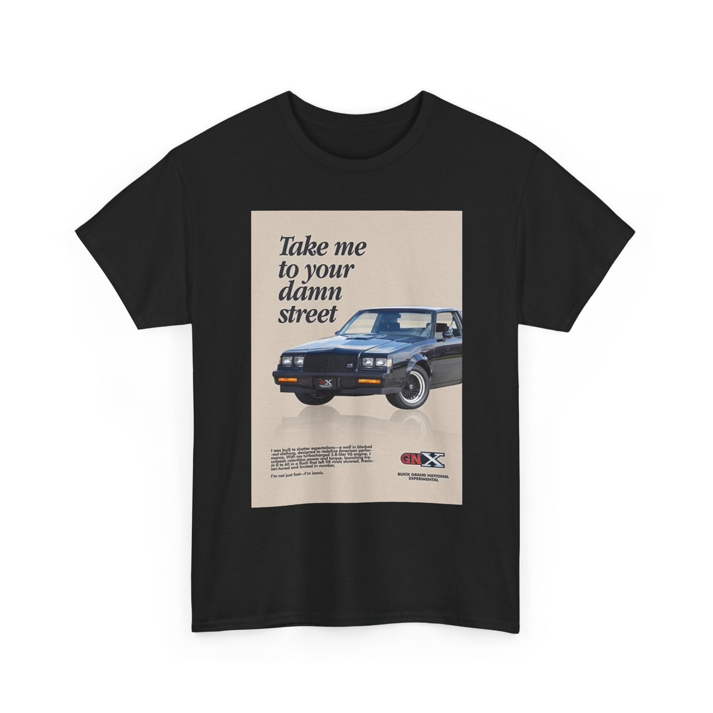 Black Grand National Graphic T Shirt Muscle Car Poster Unisex Heavy Cotton Tee