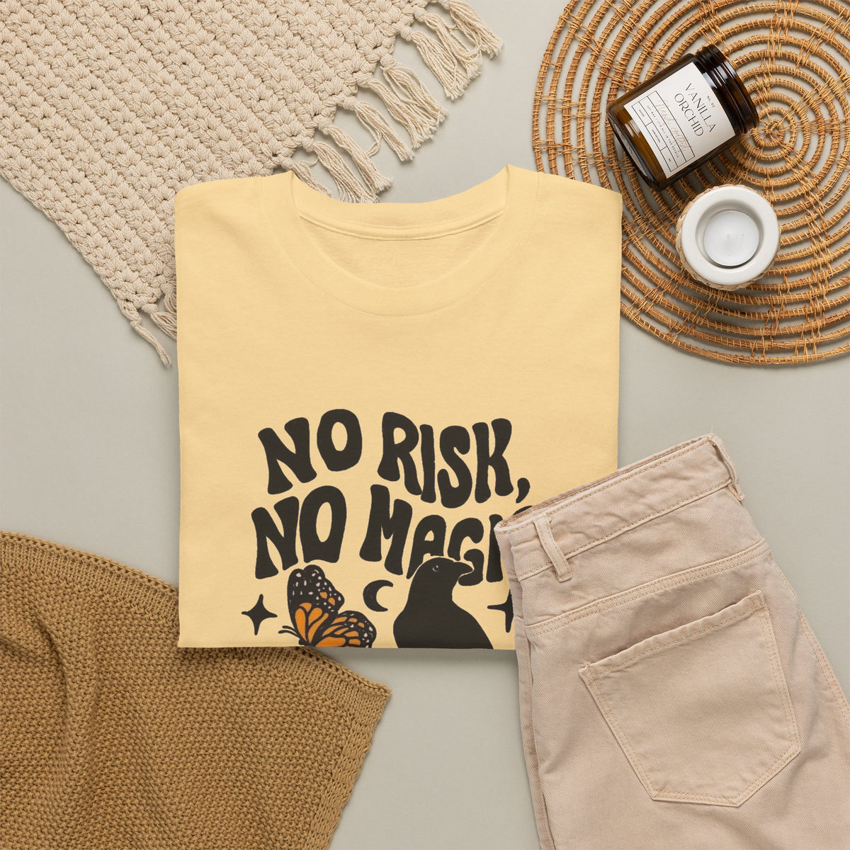 No Risk No Magic Graphic T Shirt Men's Heavy Cotton Tee