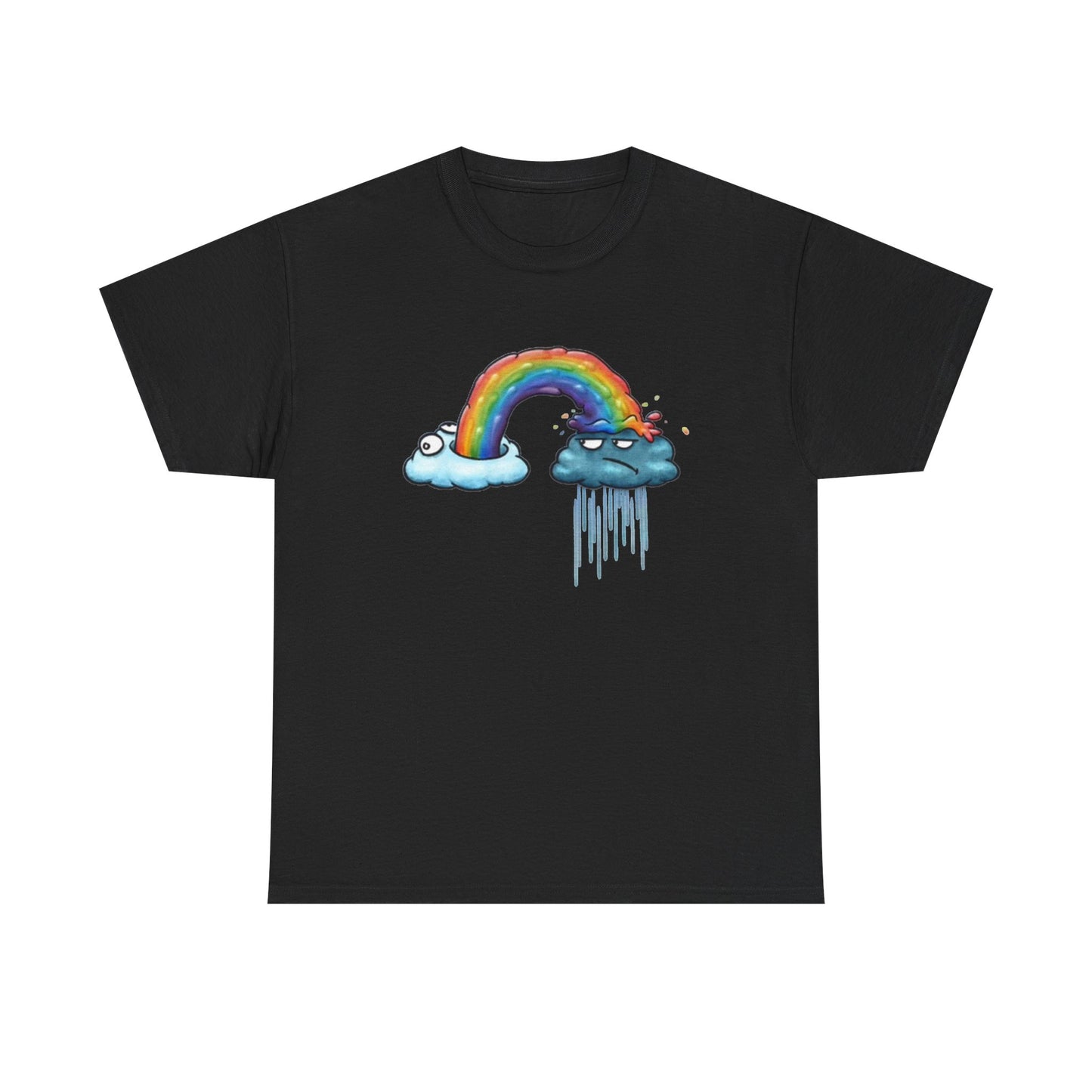 Rainbow T Shirt Funny Graphic Cartoon Character Unisex Heavy Cotton Tee