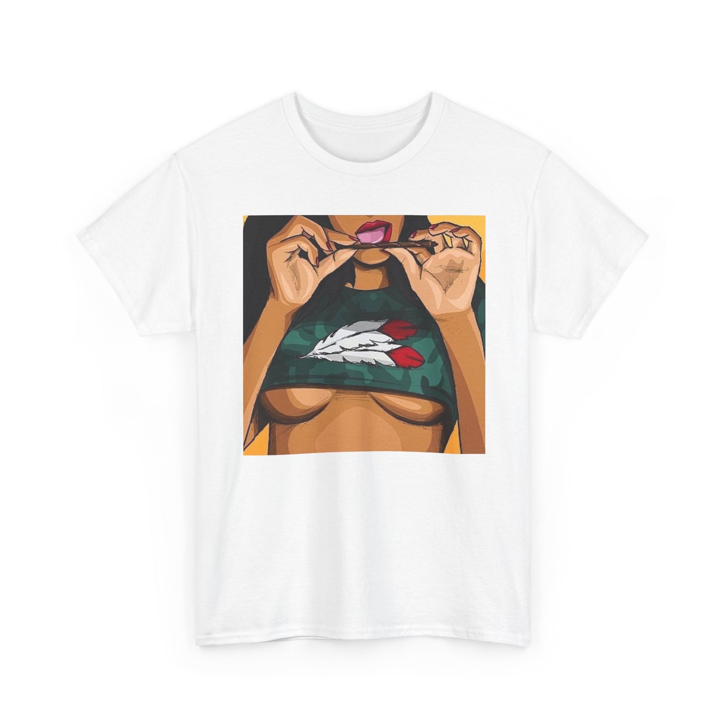 Rolling A Blunt Graphic T-Shirt Women's Heavy Comfy Cotton Tee