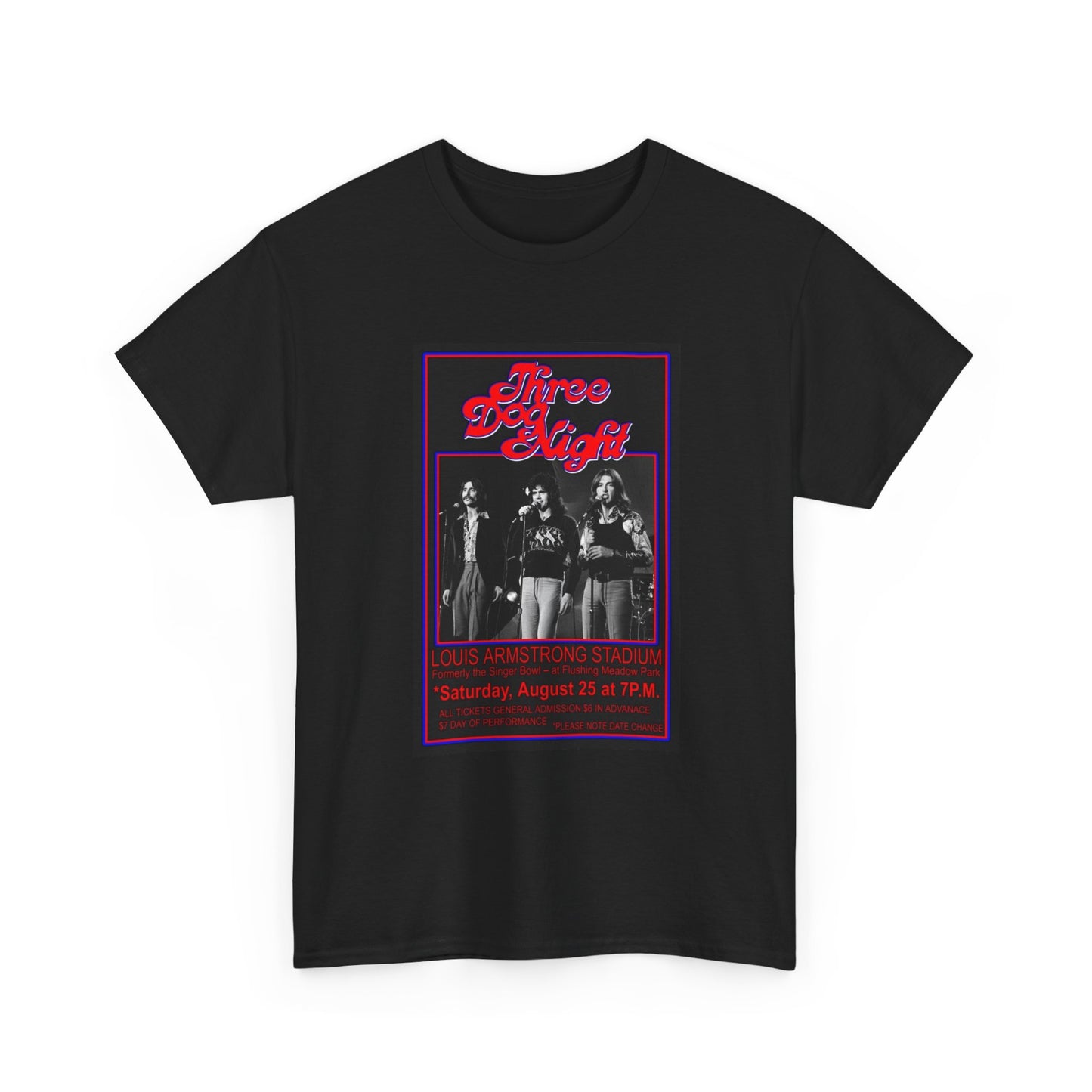 Three Dog Night Tshirt Retro Rock Poster vintage Unisex Heavy Cotton Tee