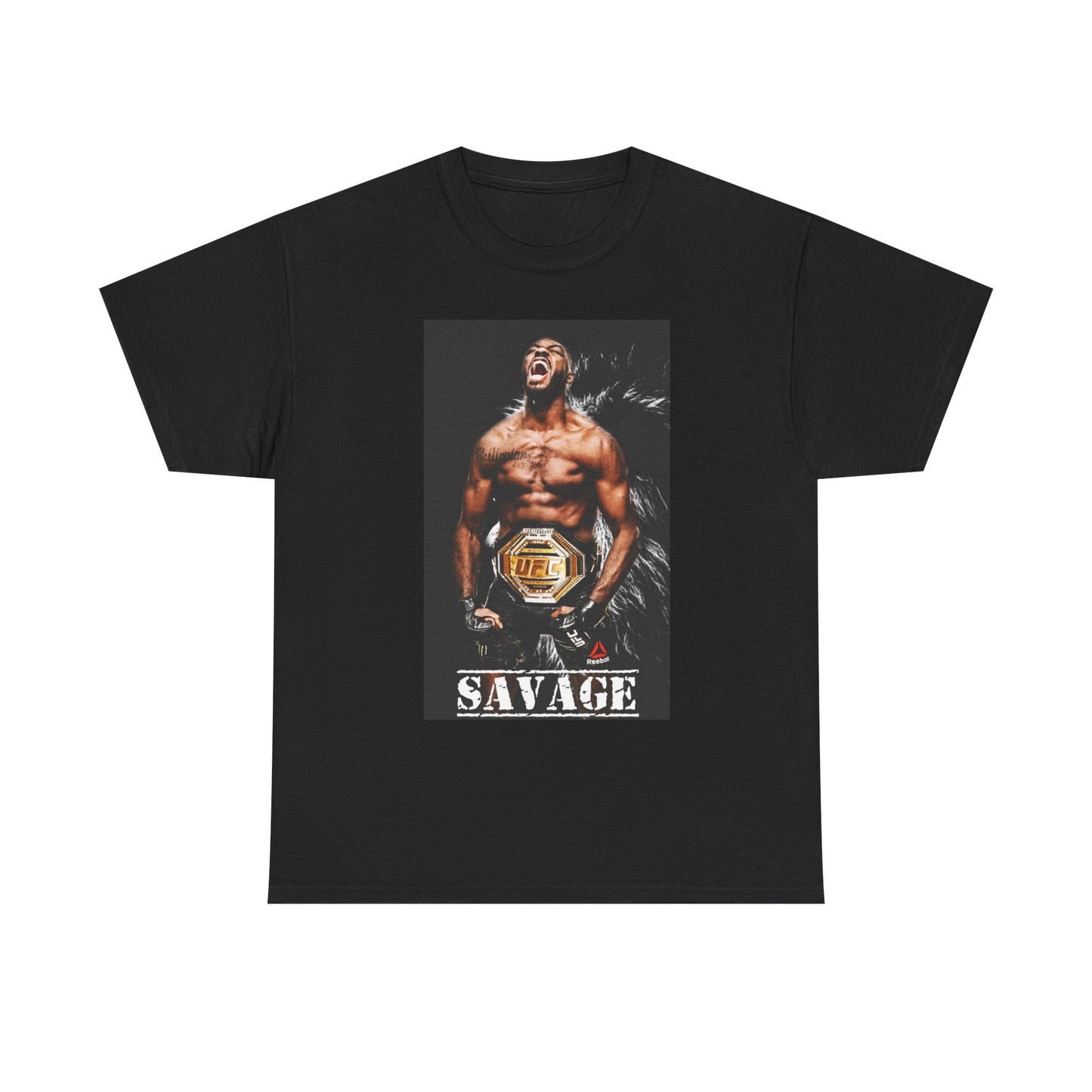 Jon Jones Savage Graphic T Shirt MMA UFC Unisex Heavy Cotton Tee