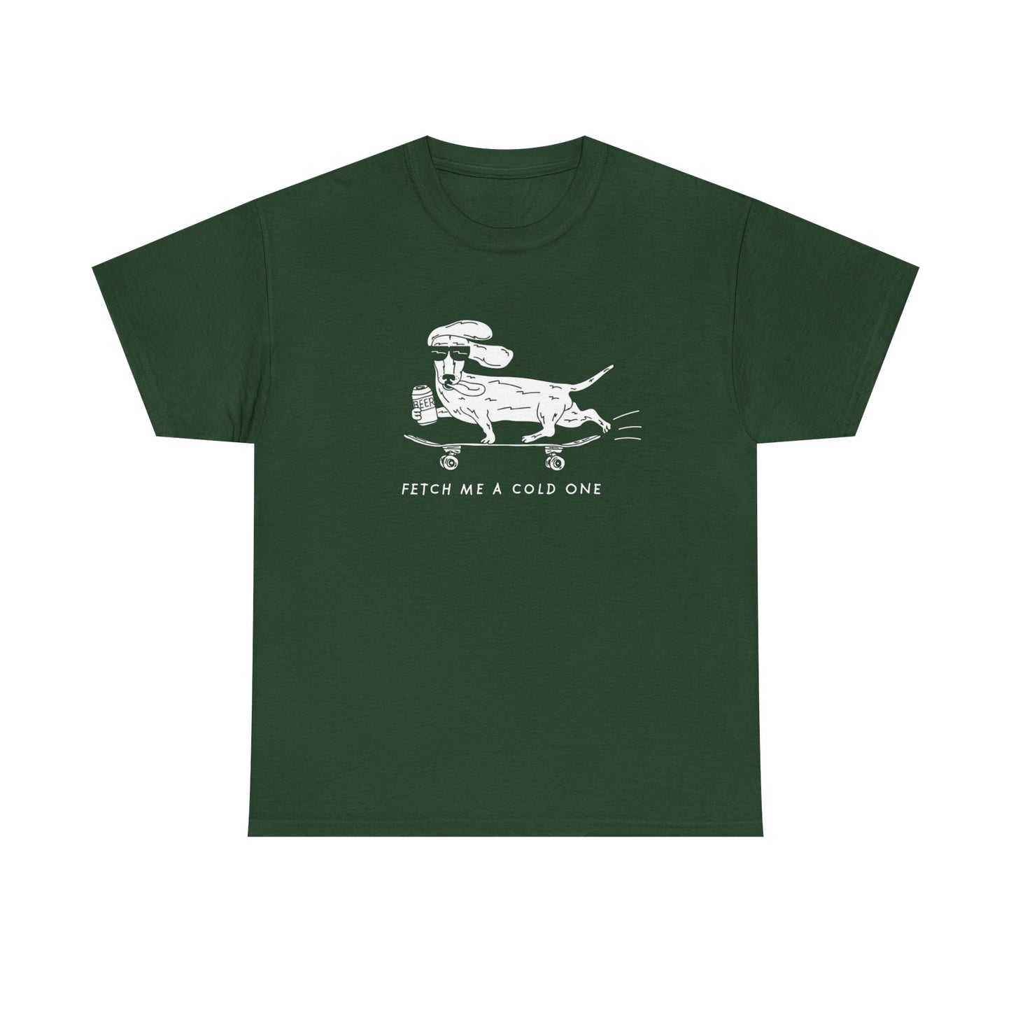 Fetch Me A Cold Beer Funny Dog Graphic T Shirt NEW ADULT REGULAR