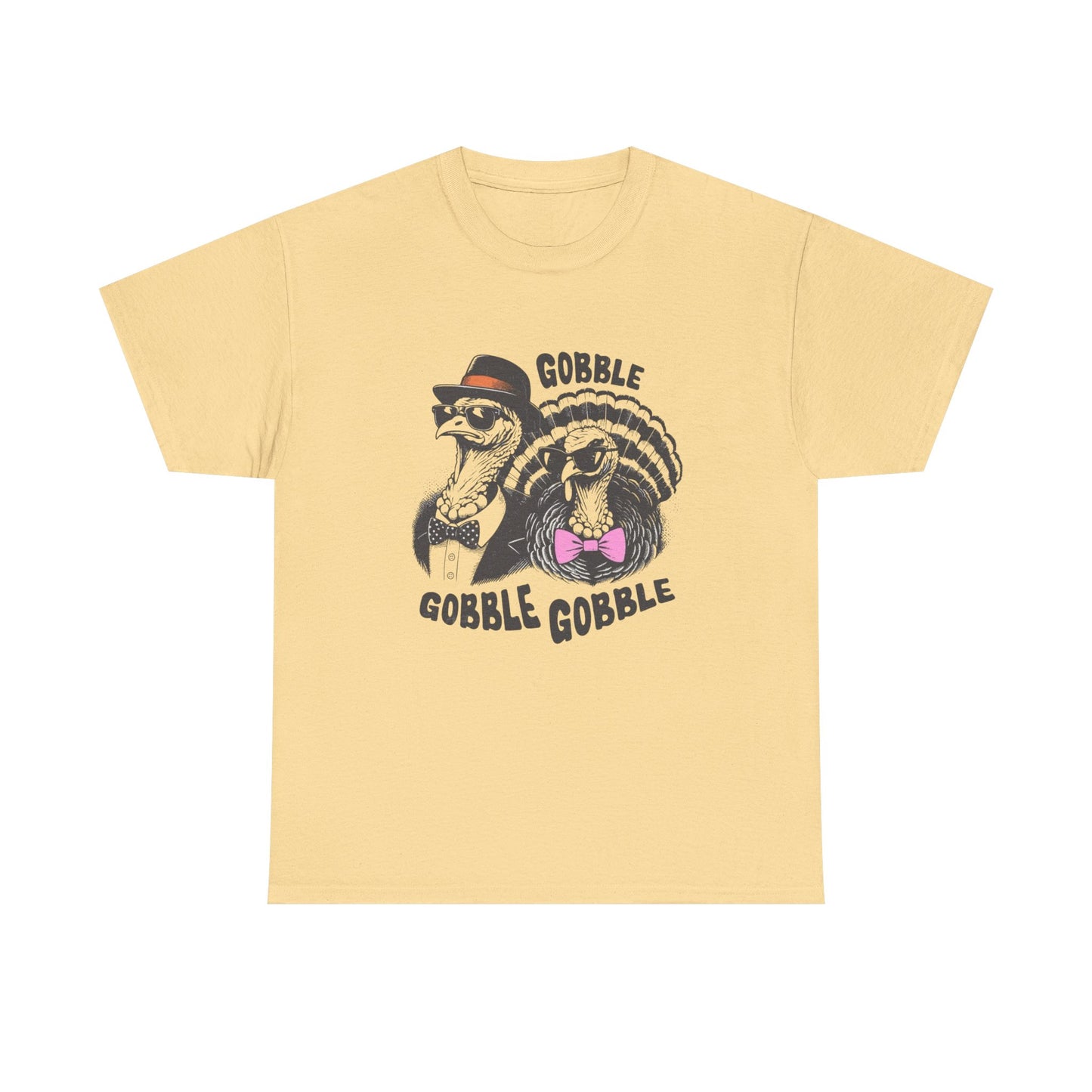 Thanksgiving Gobble Funny Turkey Graphic T Shirt NEW Unisex Heavy Cotton Tee