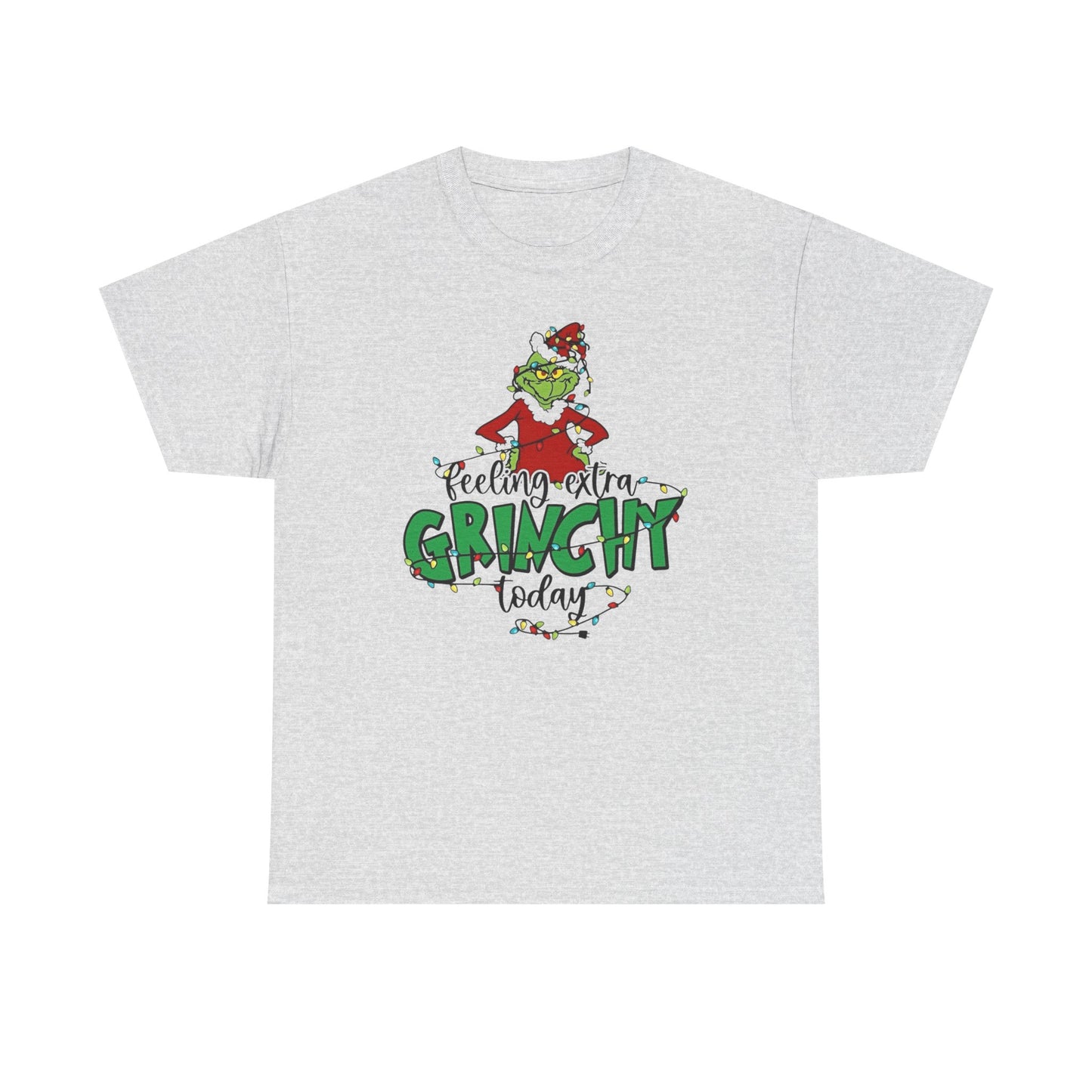 Feeling Extra Grinchy Christmas Graphic T Shirt Unisex NEW Heavy Cotton Tee