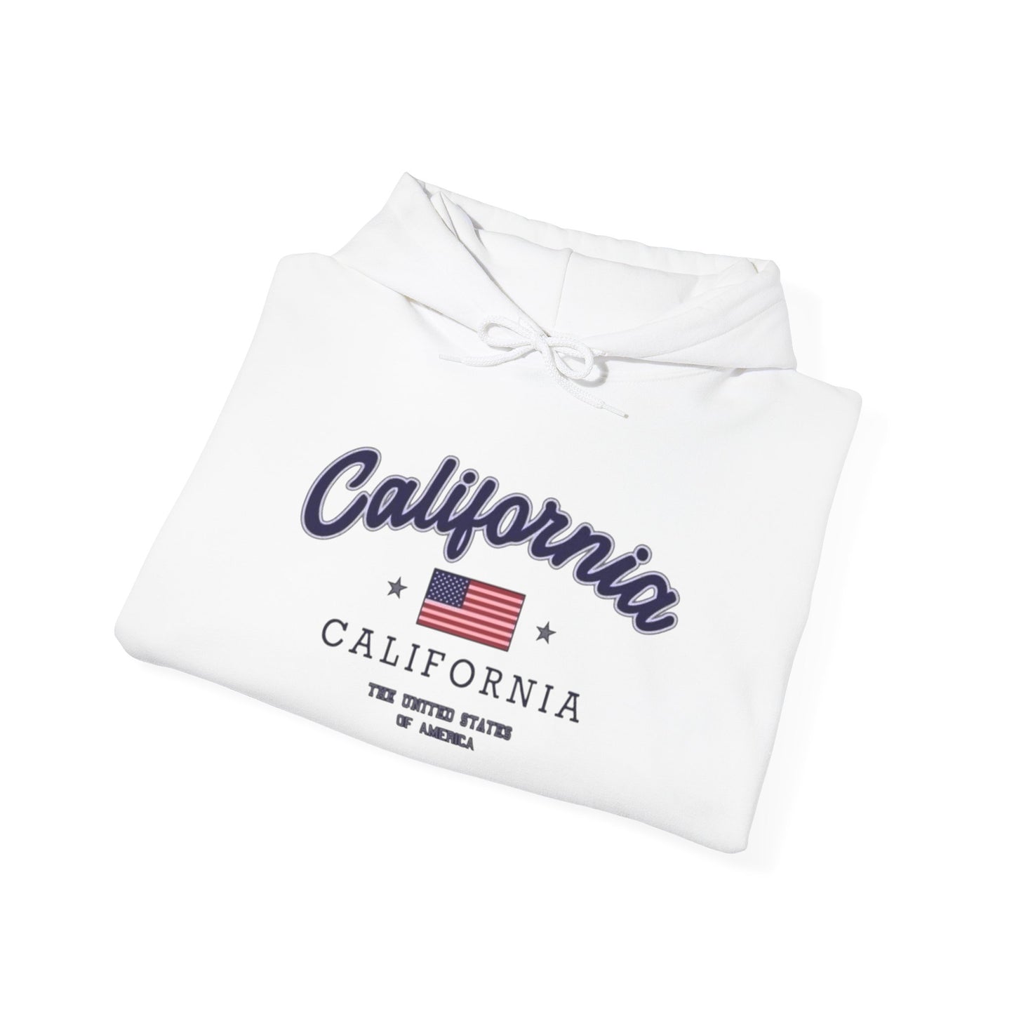 California USA American Flag Graphic Hoodie Heavy Blend Sweatshirt NEW