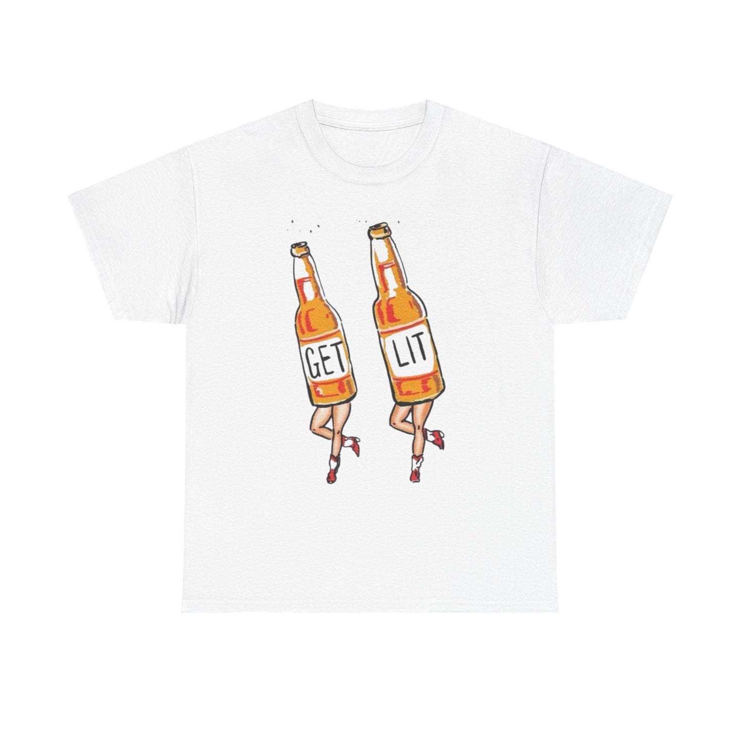 Get Lit Funny Beers Graphic T Shirt NEW ADULT Tee