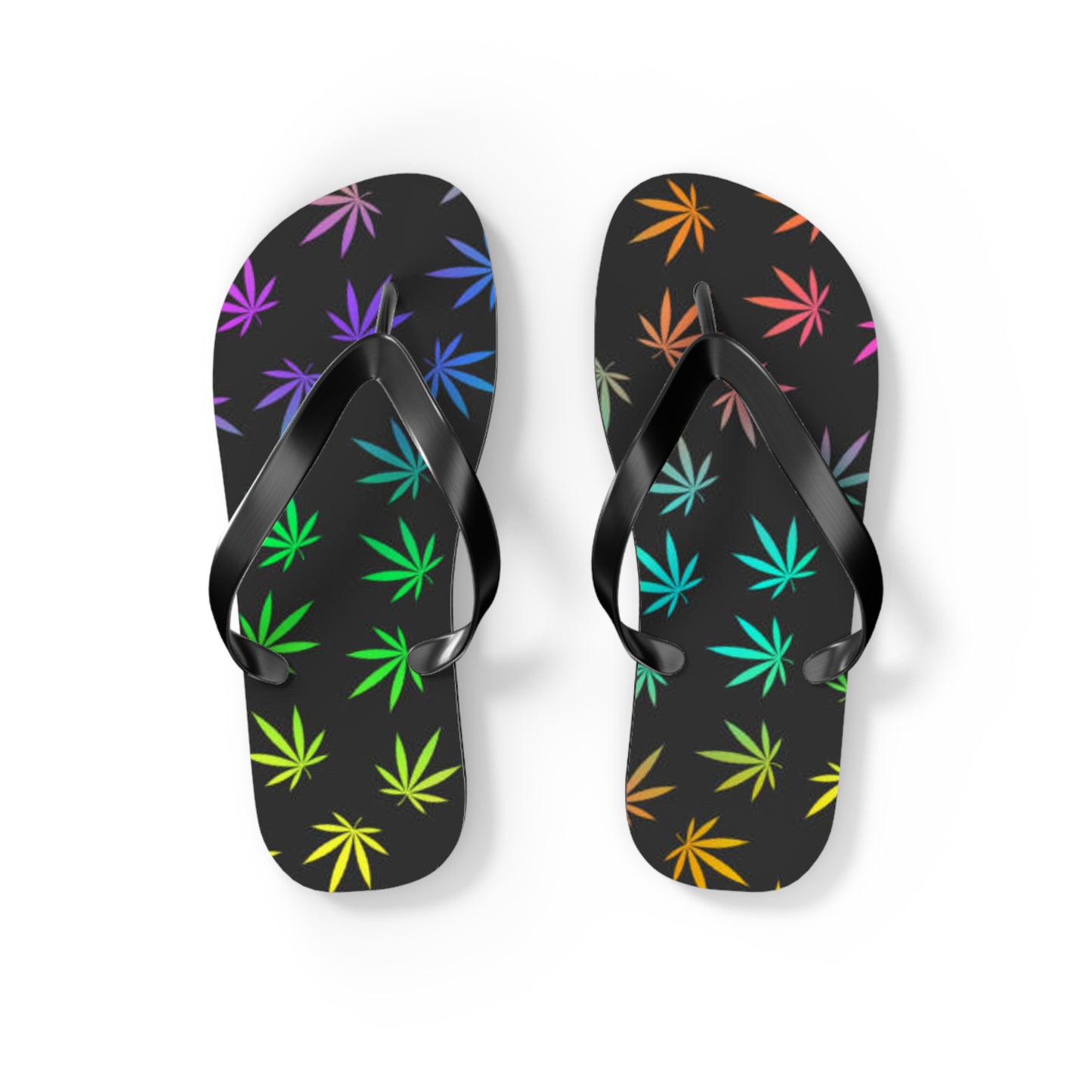 WAVES And SUN Co Sandals Pot Leaf - Flip Flops -Slides Summer Beach BRAND NEW