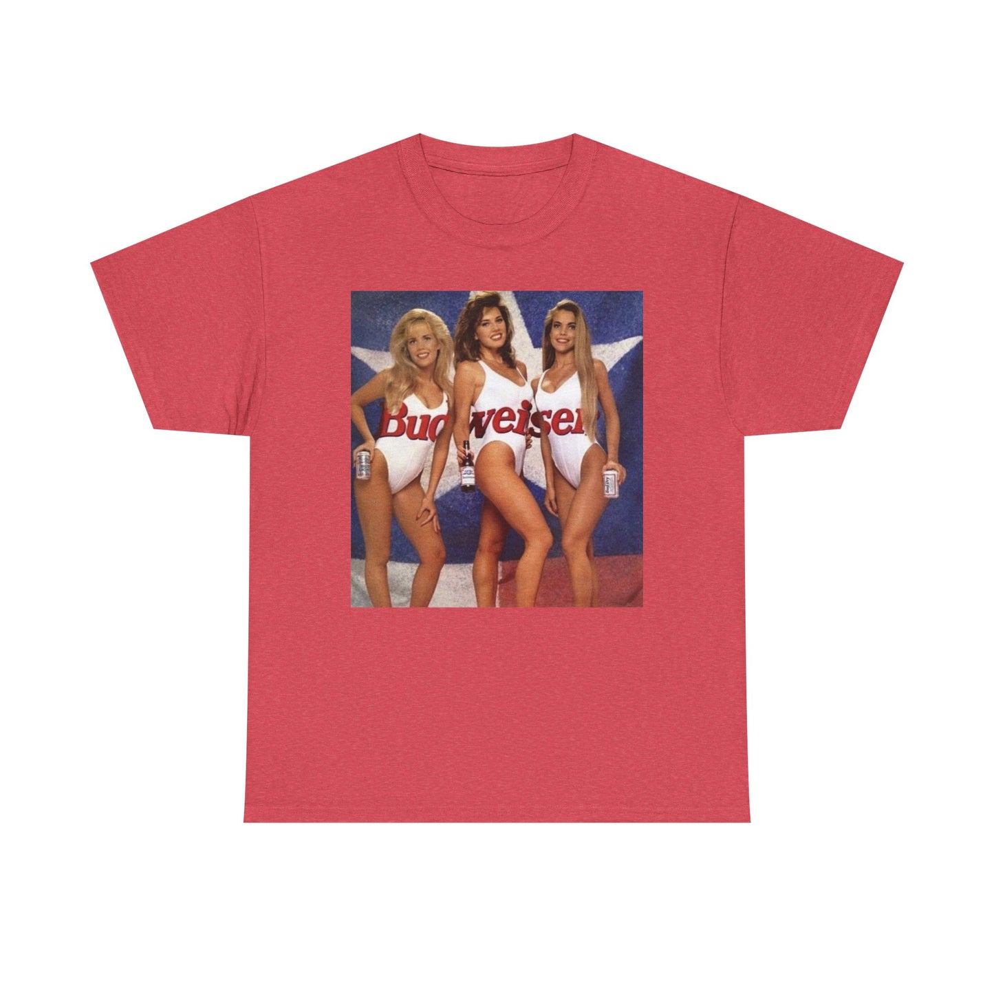 Bud Girls Vintage Poster Beer Graphic T Shirt NEW Unisex Heavy Cotton Tee