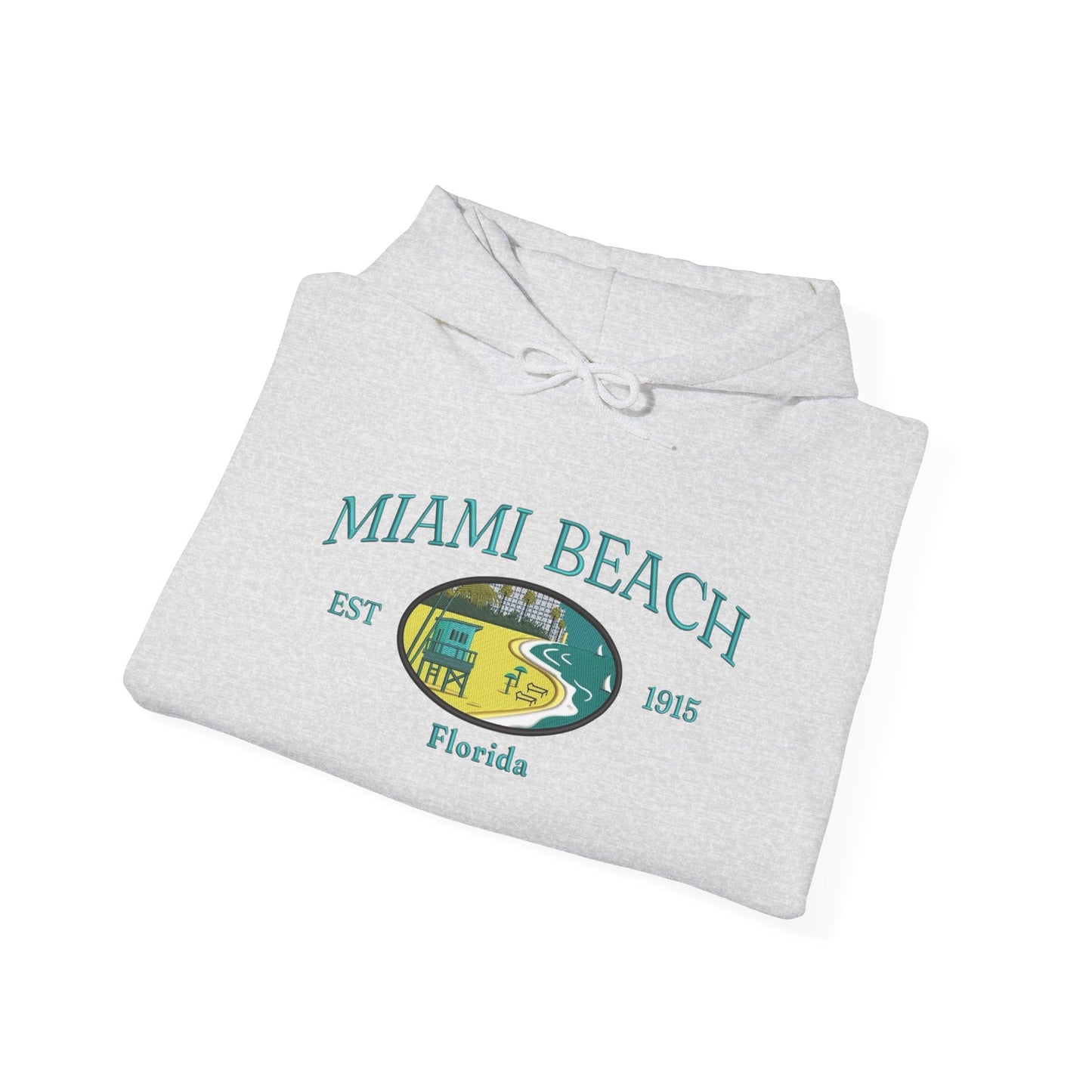 Miami Beach Graphic Hoodie Heavy Blend Sweatshirt NEW