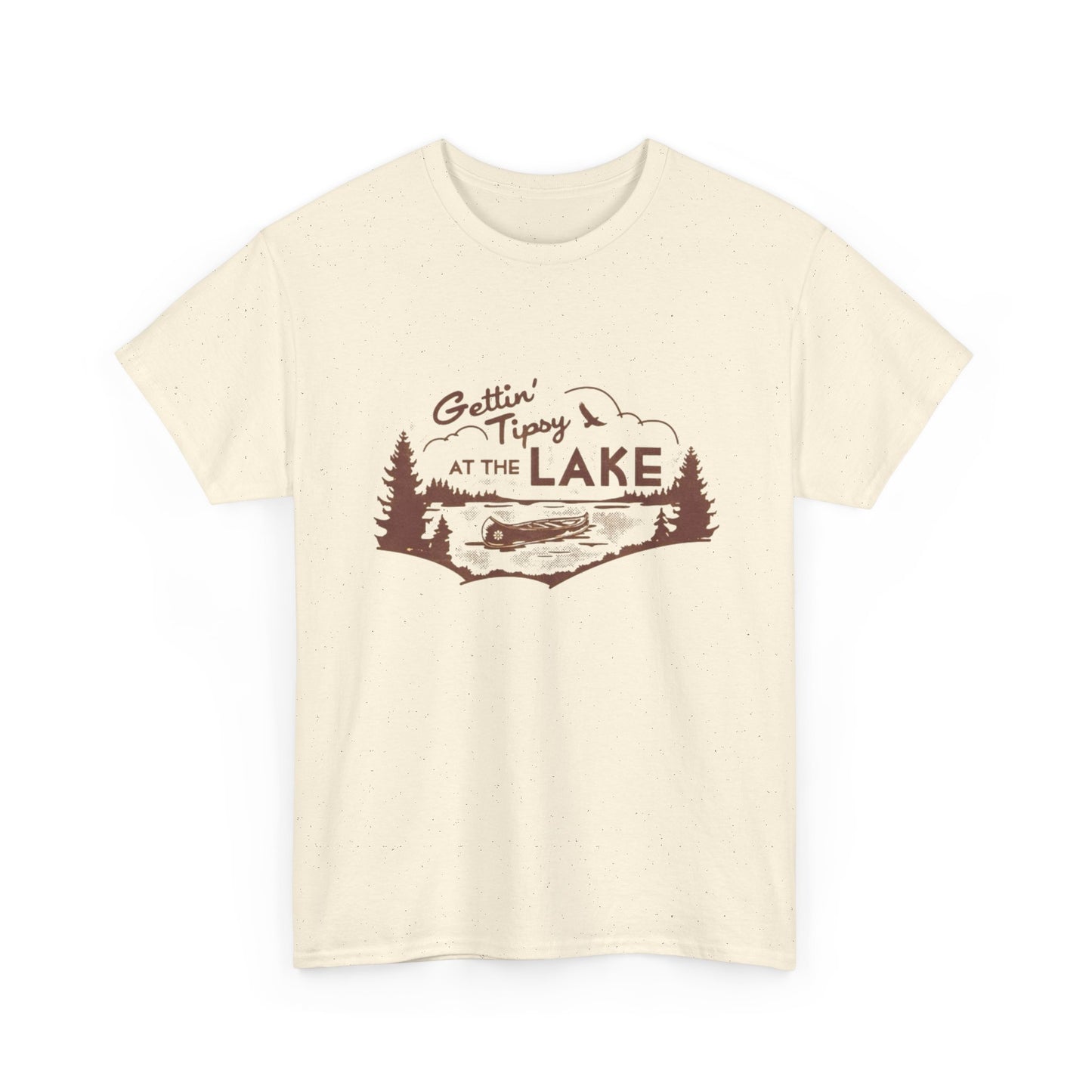 Getting Tipsy At The Lake Retro Graphic T Shirt NEW ADULT TEE Cotton