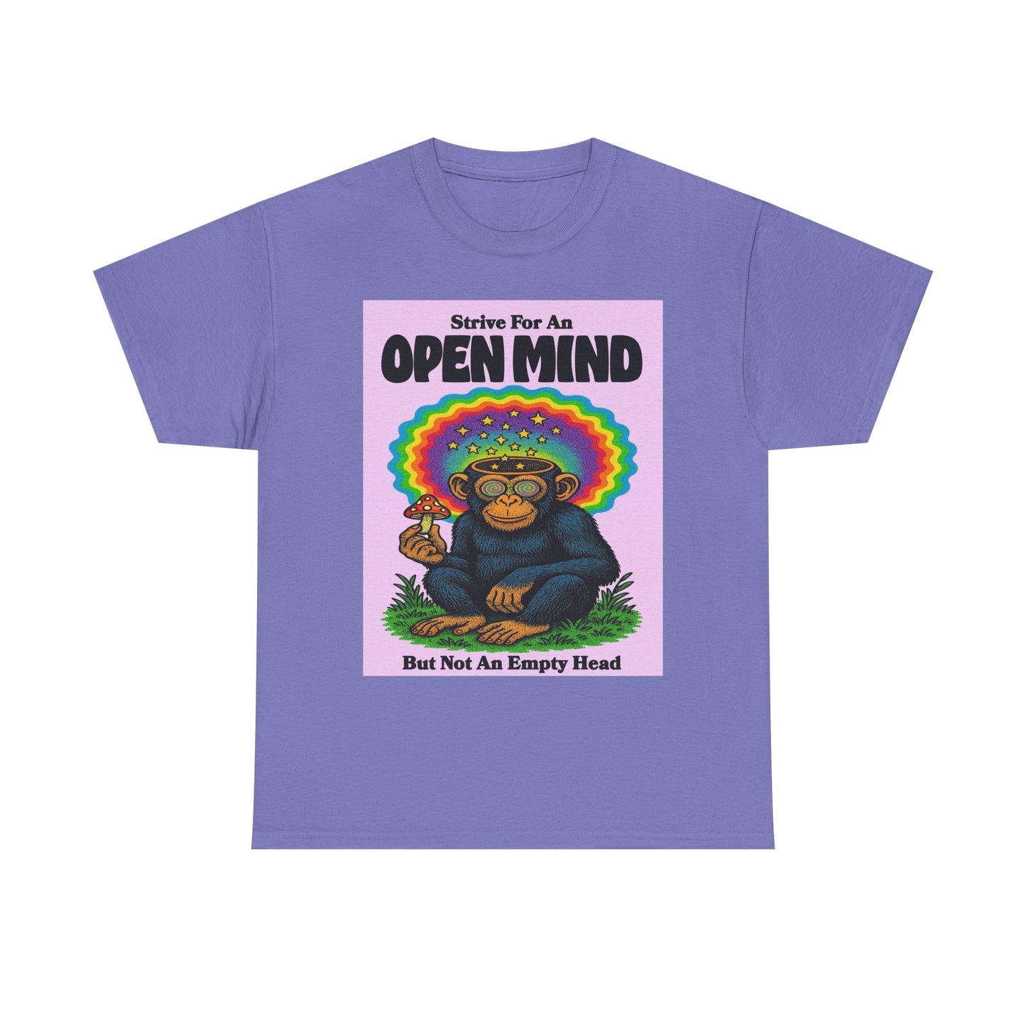 Strive For An Open Mind T Shirt Graphic Hippy Trippy Unisex Heavy Cotton Tee