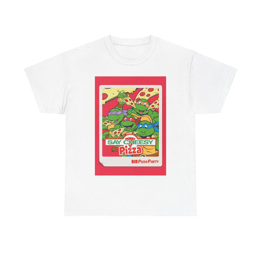 Pizza Party Cartoon Tshirt Ninja Graphic Funko Turtles Unisex Heavy Cotton Tee y