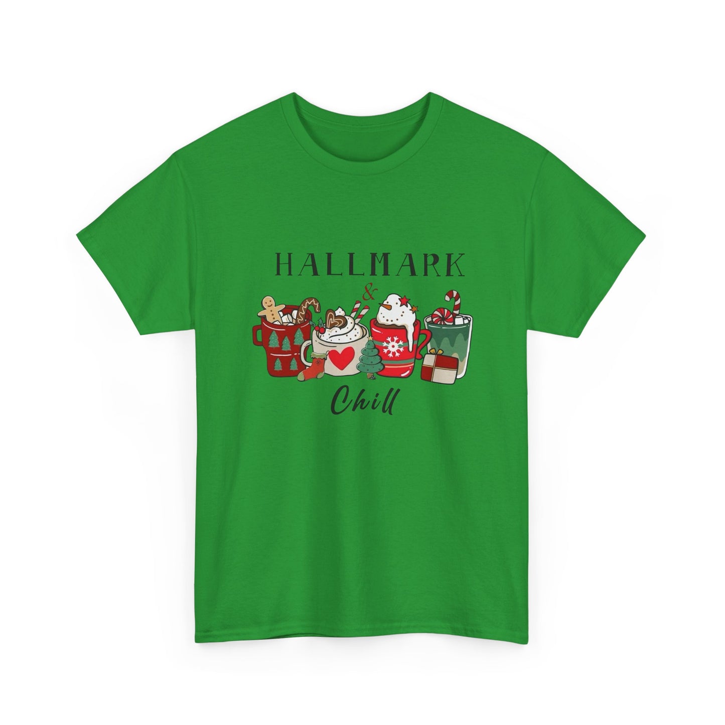 Hallmark And Chill Holidays Graphic T Shirt NEW Unisex Heavy Cotton Tee