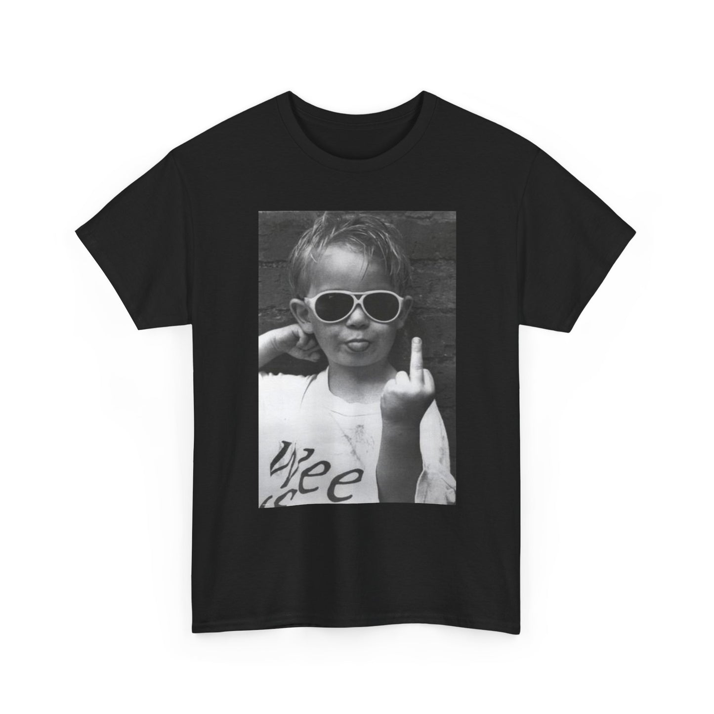 Middle Finger Funny Kid Graphic T Shirt Jokes Unisex Heavy Cotton Tee