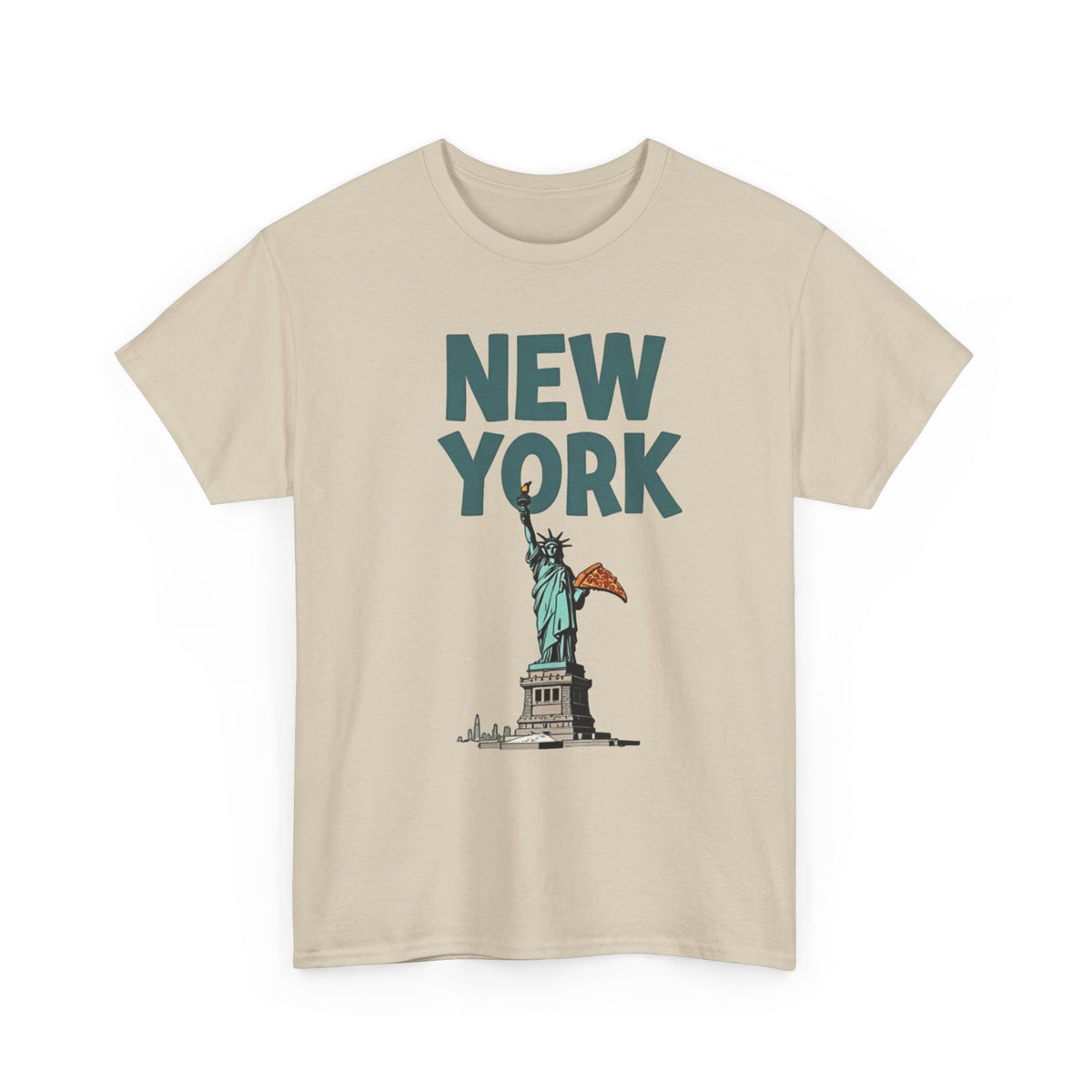 New York City Pizza Graphic T Shirt Men's Retro Heavy Cotton Tee