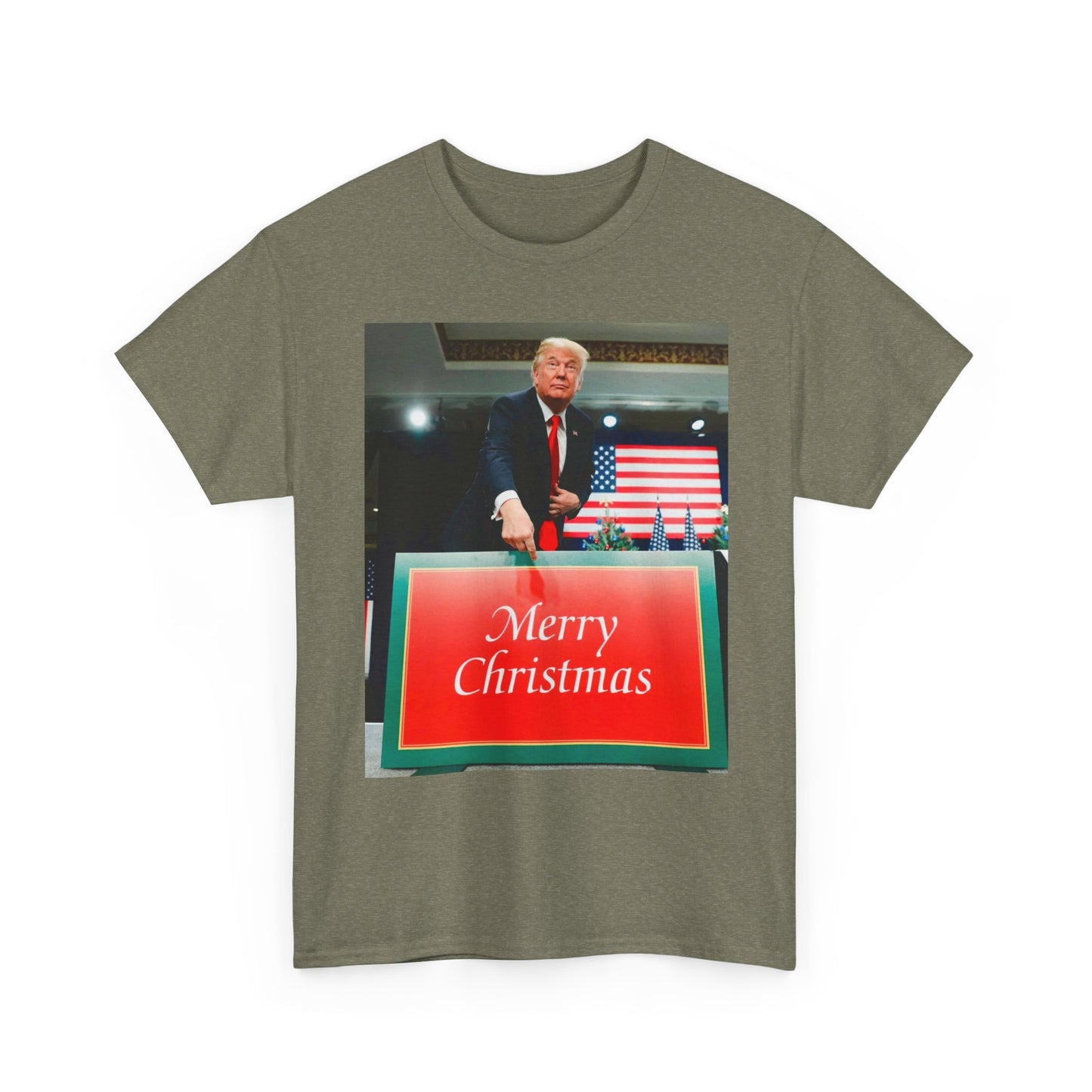 Trump Merry Christmas T Shirt Funny Holidays Graphic Unisex Heavy Cotton Tee3