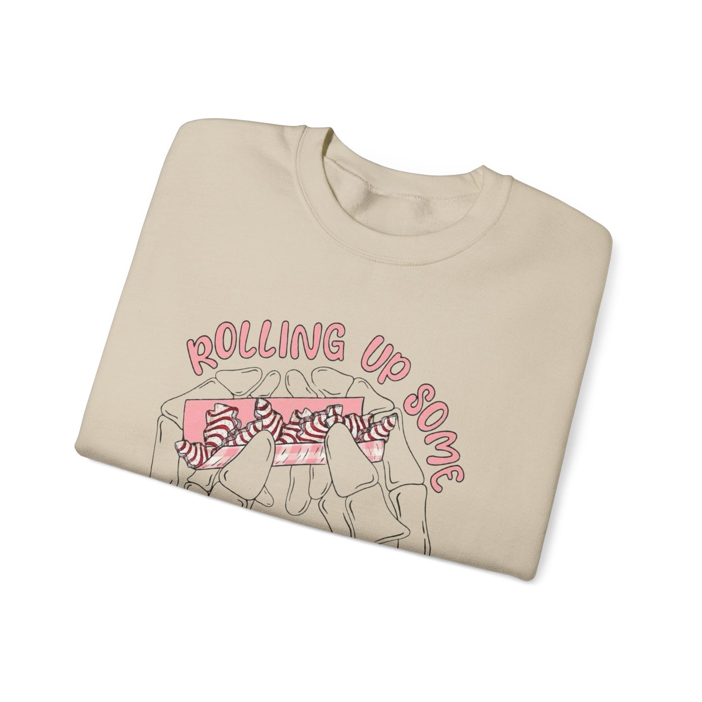 Rolling Up Some Christmas Spirit Funny Sweater NEW Heavy Crewneck Sweatshirt
