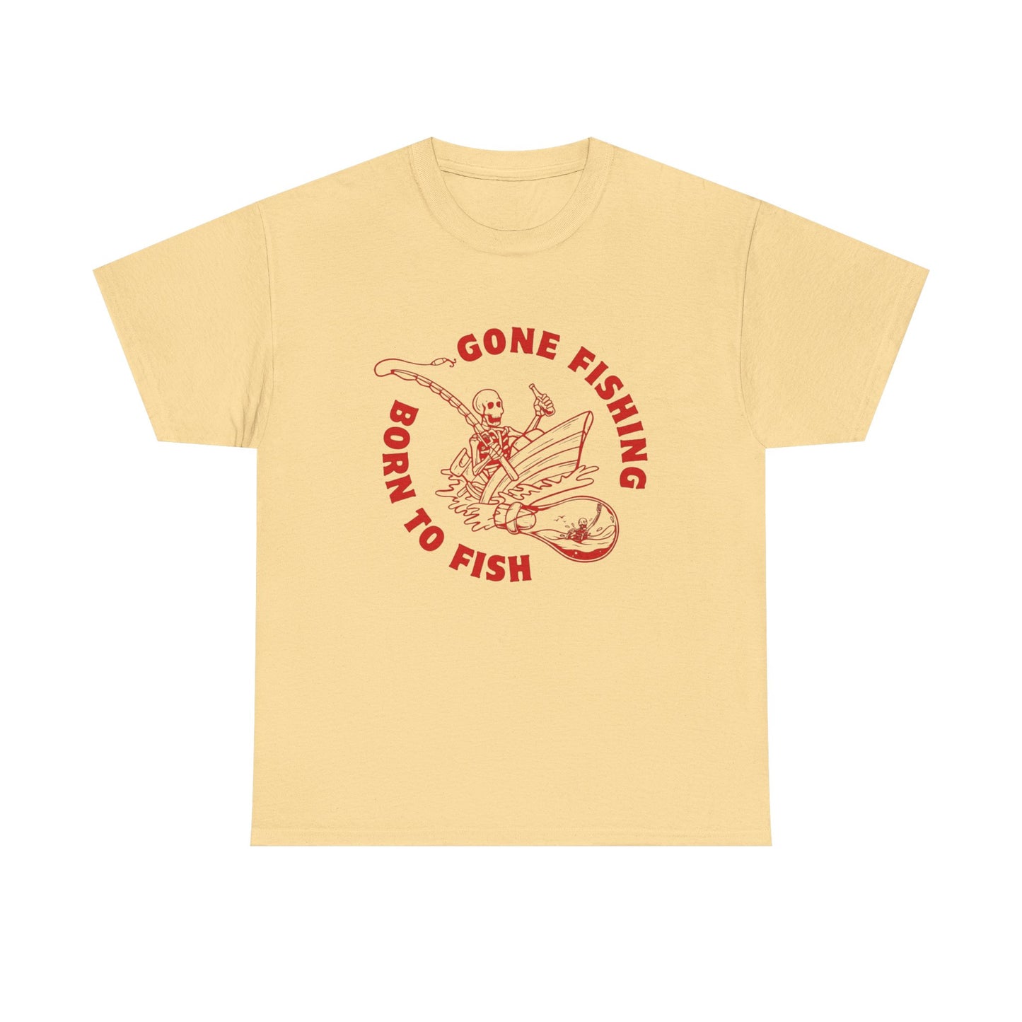 Born To Fish Gone Fishing Graphic T Shirt Unisex Cotton Tee Gift NEW