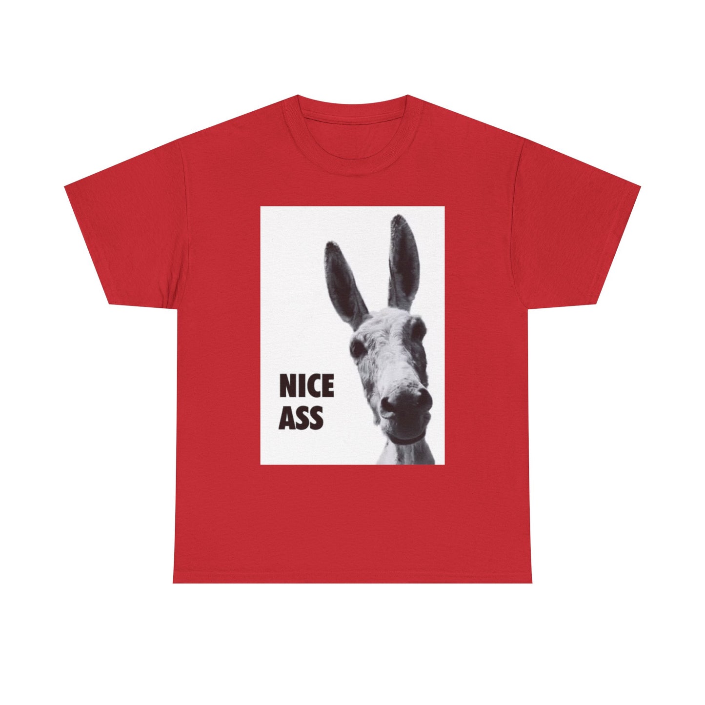 Nice Ass T Shirt Funny Donkey Animal Jokes Comedy Gift Unisex Heavy Cotton Tee