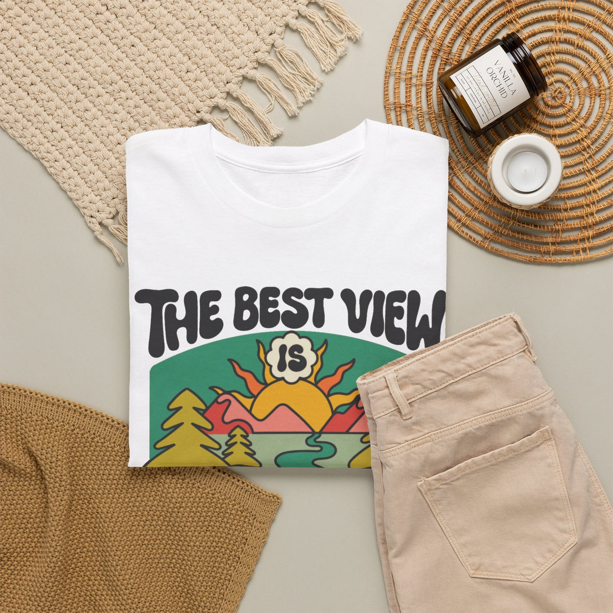Beautiful Life's Journey Graphic T Shirt Men's Outdoors Heavy Cotton Tee