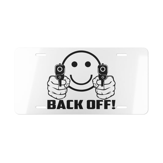 Back Off Funny BRAND NEW Vanity License Plate