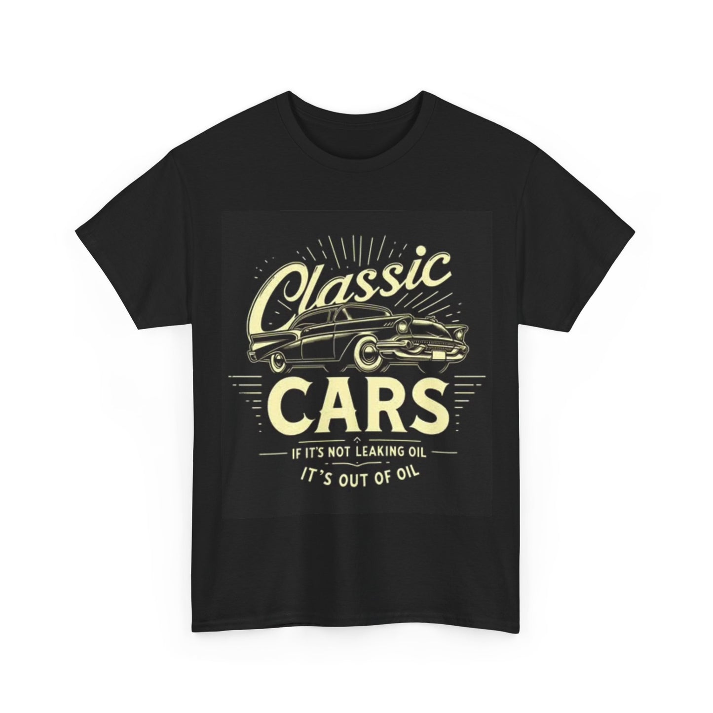 Classic Cars Leaking Oil Shirt Funny Dad Gift Garage Unisex Heavy Cotton Tee