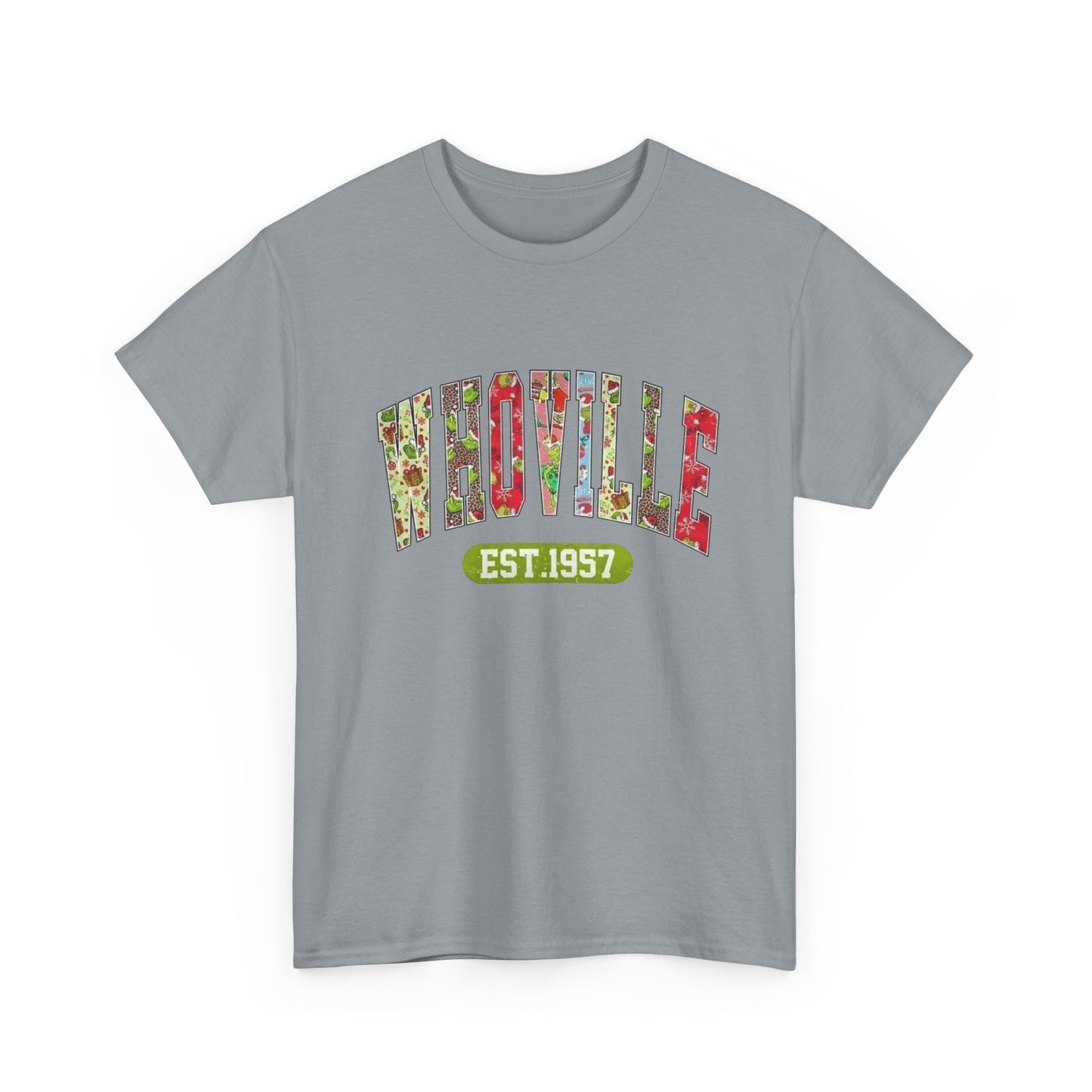 Whoville The Grinch Christmas Graphic T Shirt Unisex NEW Heavy Cotton Tee