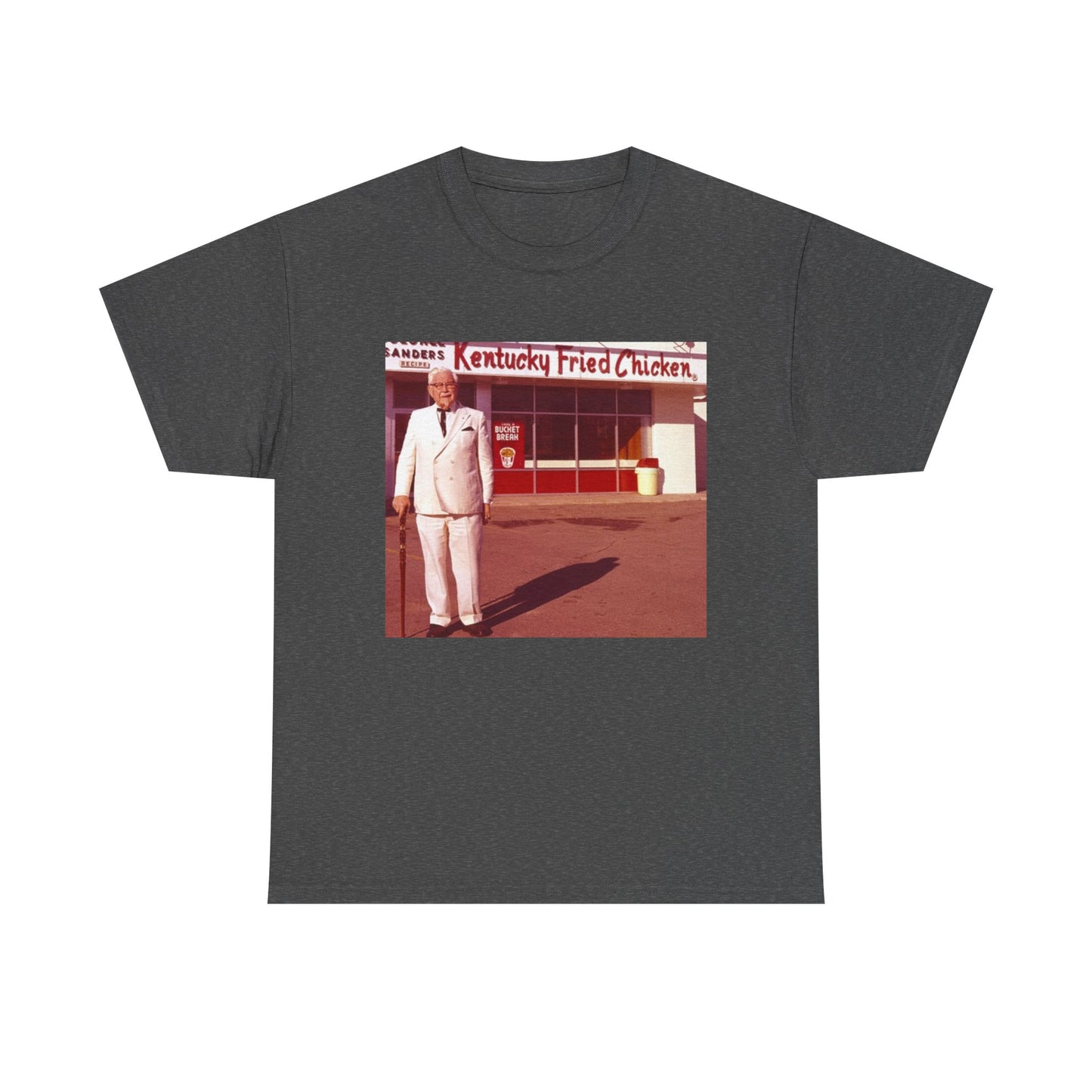 KFC T Shirt Funny Vintage Photo Sanders Chicken Retro Gift Unisex Heavy Cotton