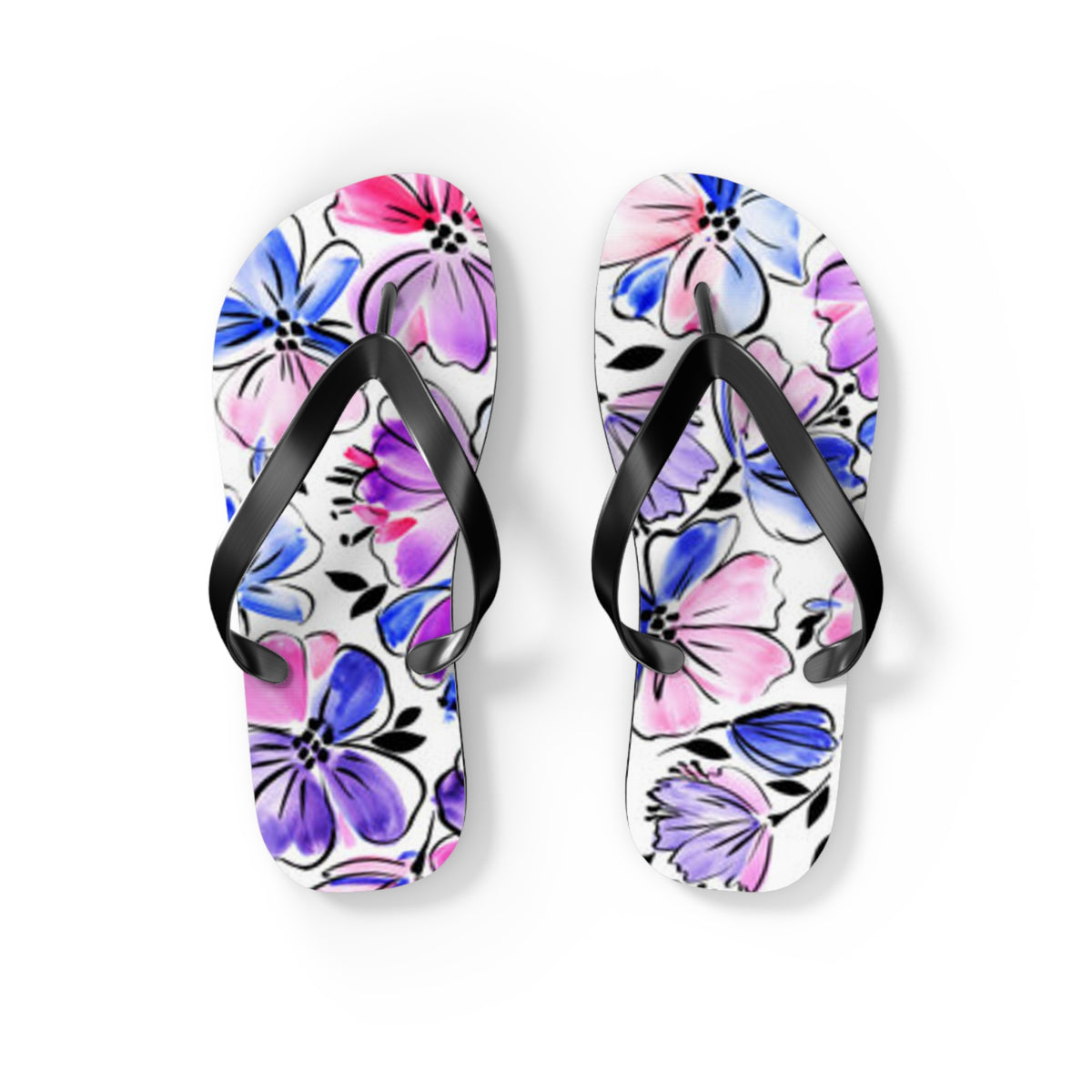 Blue Flowers Summer Sandals Summer Flip Flops Slides BRAND NEW