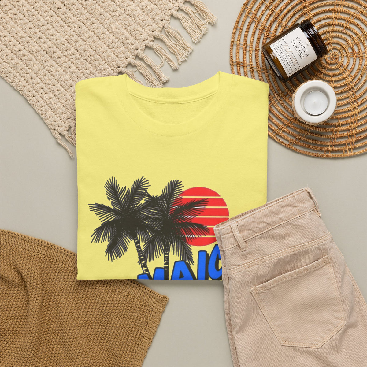 Jamaica Graphic T Shirt Men's Tropical Beach Retro Heavy Cotton Tee