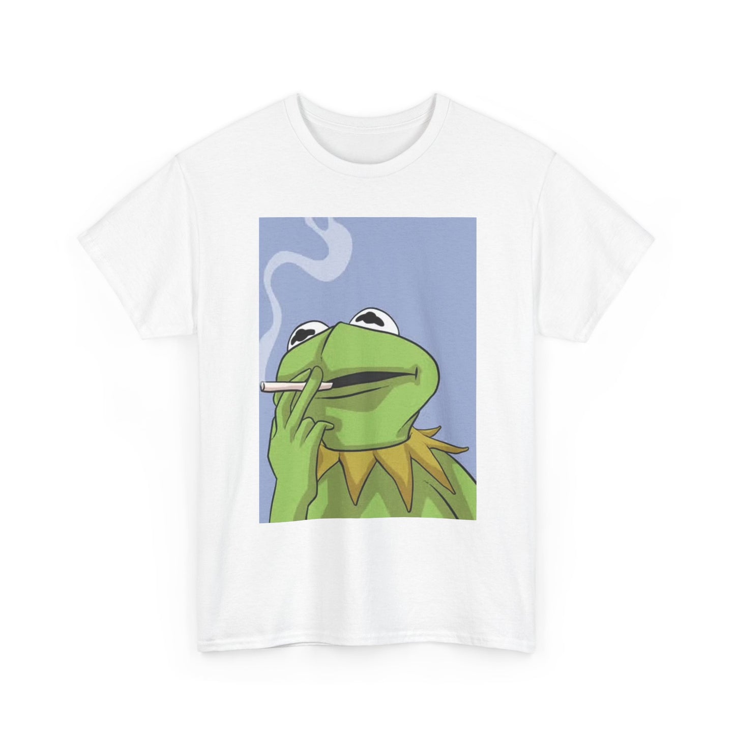 Kermit The Frog T Shirt Funny Cigarette Graphic Unisex Heavy Cotton Tee