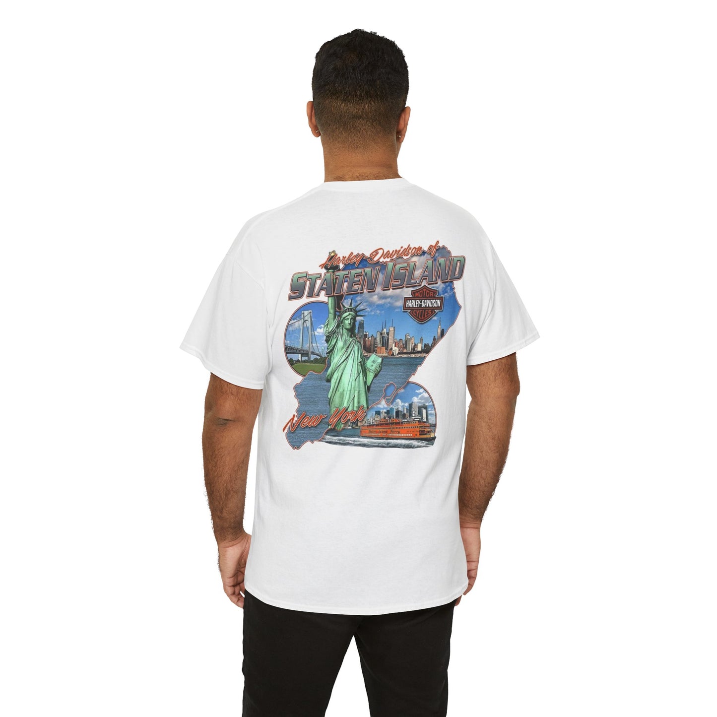 Harley Davidson New York Graphic T Shirt Vintage Unisex Heavy Cotton Tee