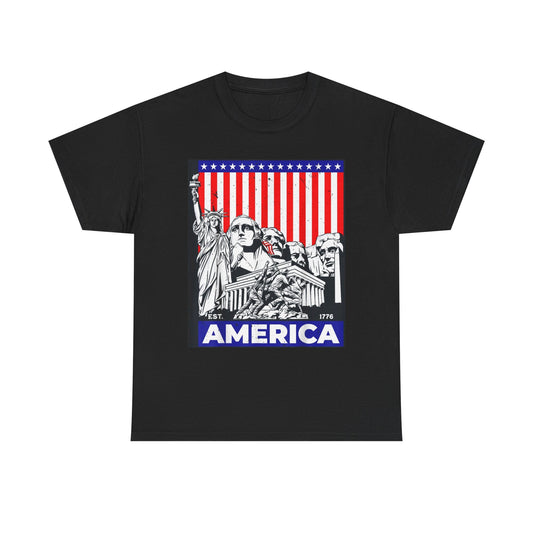 America 1776 American Flag USA Graphic T Shirt Unisex Cotton Tee NEW