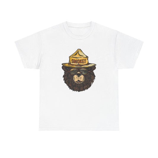 Smokey The Bear Outdoors Retro Graphic T Shirt Unisex Heavy Cotton Tee