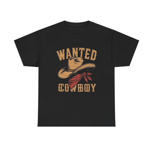 Wanted Cowboy Graphic T Shirt Heavy Cotton Tee NEW ADULT UNISEX