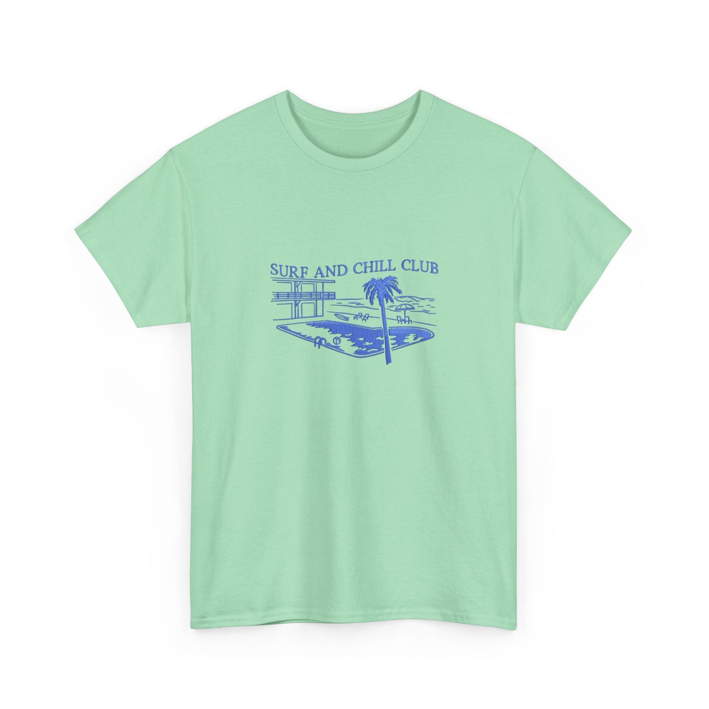 Surf And Chill Club Graphic T Shirt NEW Unisex Heavy Cotton Tee