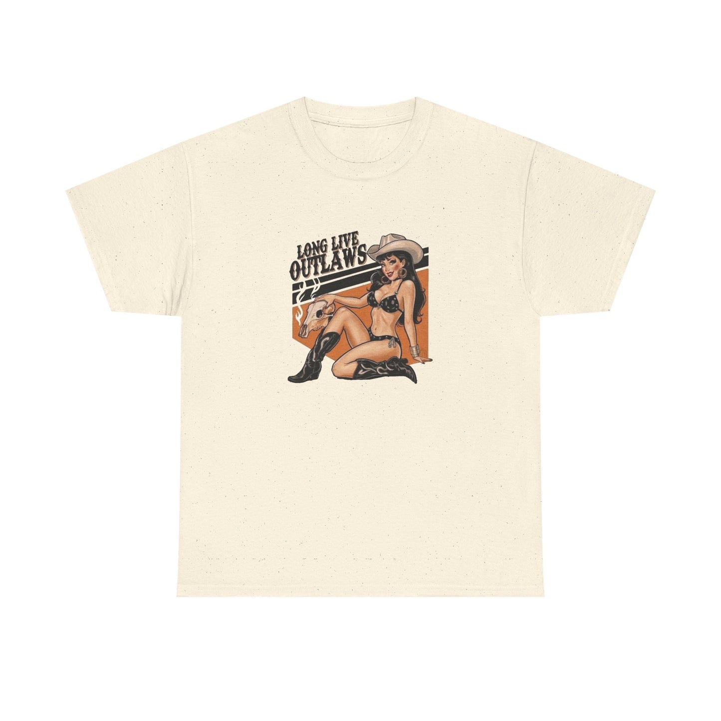Long Live Outlaws Cowgirl Graphic T Shirt Unisex Heavy Cotton Tee GIFT NEW