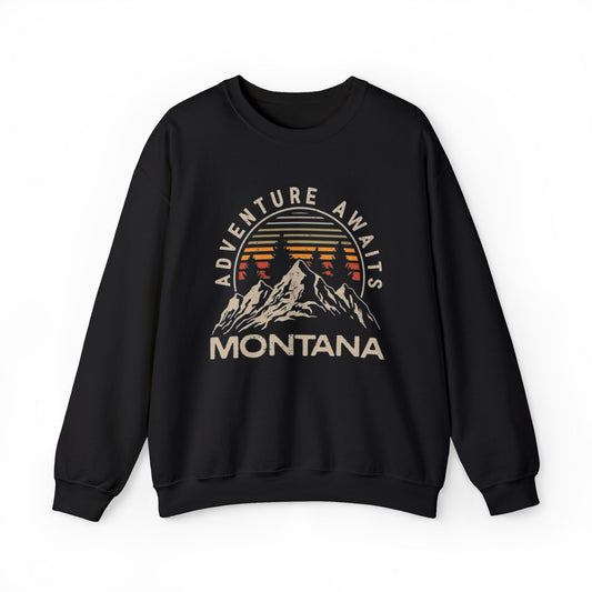 Adventure Awaits in Montana Sweatshirt Men's Adult Crewneck