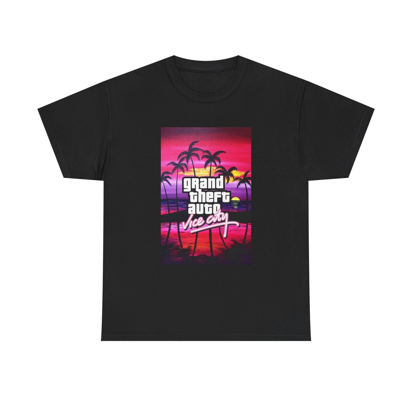 Grand Theft Auto Tshirt Vice City Retro Gaming Graphic Unisex Heavy Cotton Tee 0