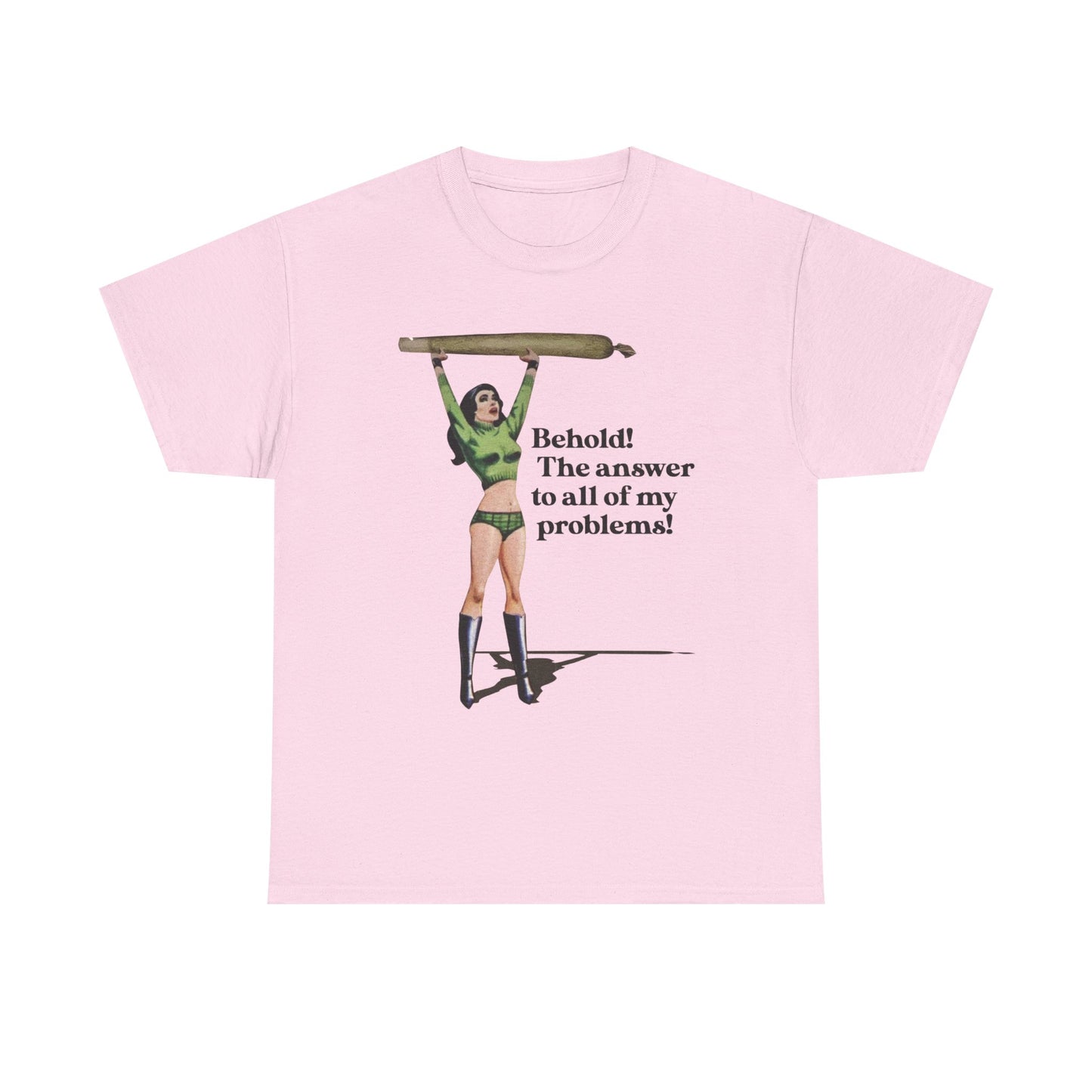 The Answer To All My Problems Weed Graphic T-Shirt Womens Comfy Cotton Tee NEW