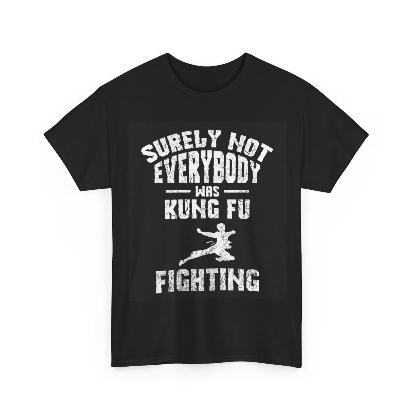 Kung Fo Fighting Tshirt Funny Retro Graphic Karate MMA Unisex Heavy Cotton Tee