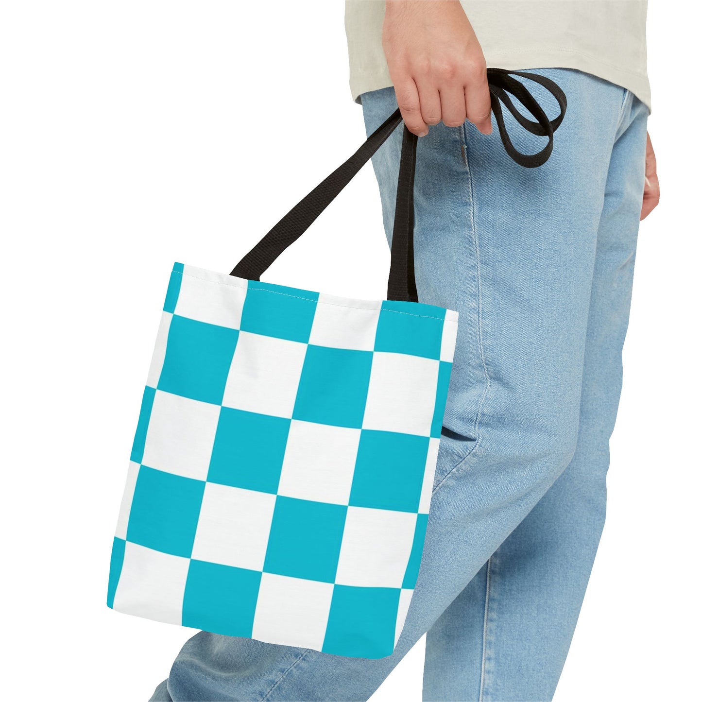 Turquoise Checkered BRAND NEW Purse - Pocketbook - Travel Tote BagTote Bag (AOP)