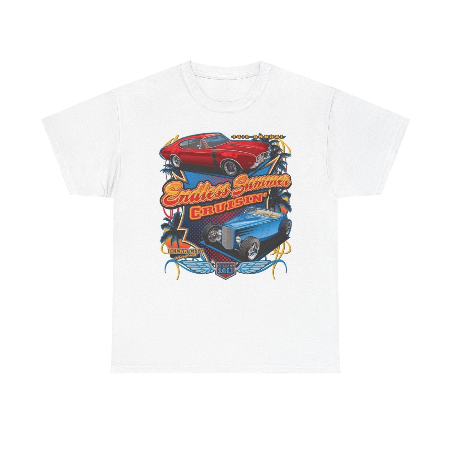 Vintage Muscle Car Show Graphic T-Shirt, Retro Hot Rods Tee, Cruise In