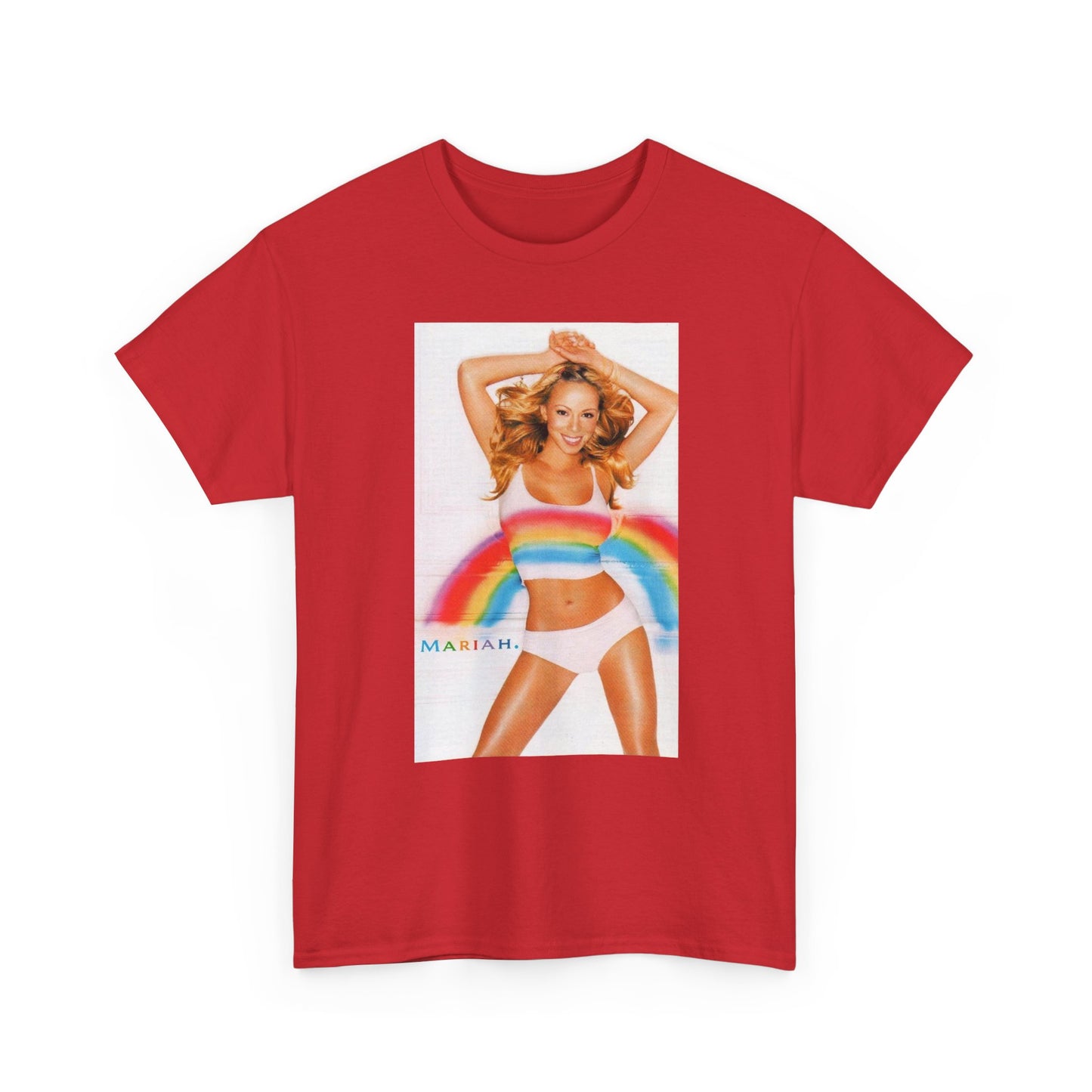 Mariah Carey T-shirt vintage Adam Sandler retro rainbow Unisex Heavy Cotton Tee