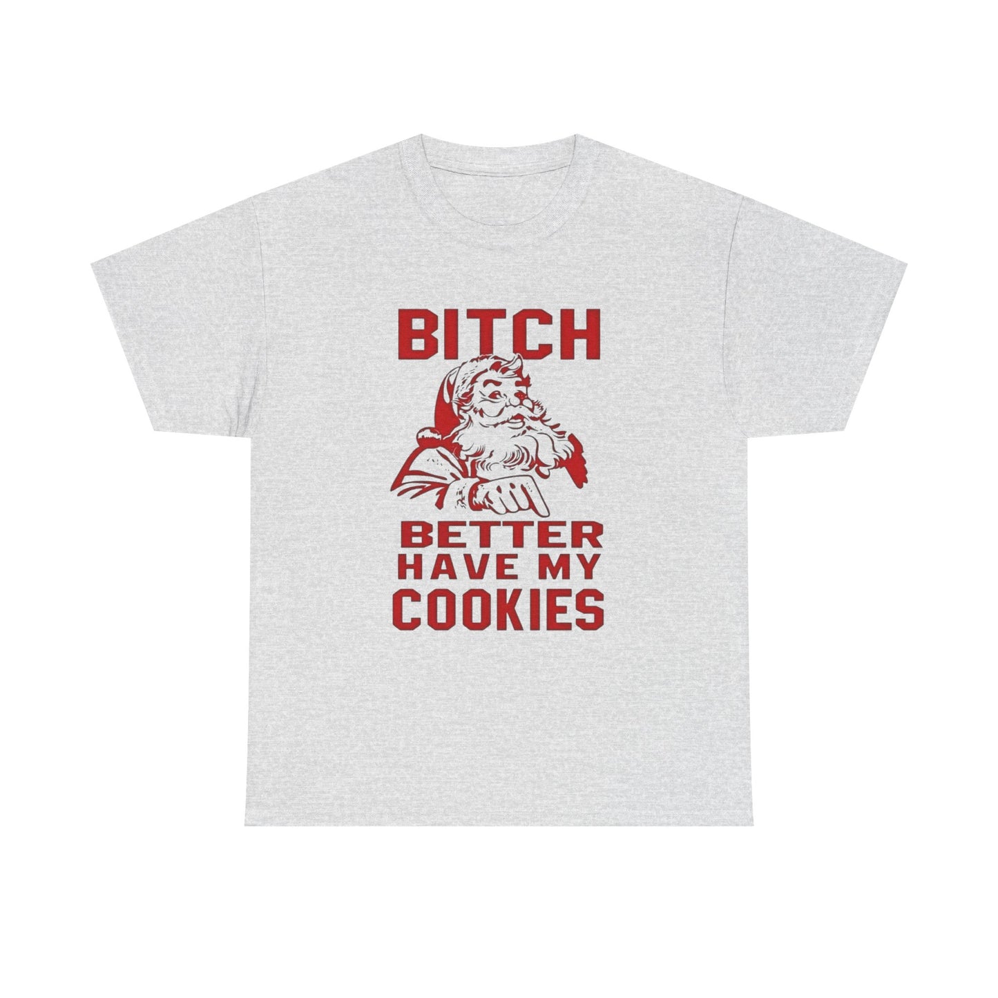 Santa Hilarious Cookies Jokes Christmas Graphic T Shirt Unisex Heavy Cotton Tee