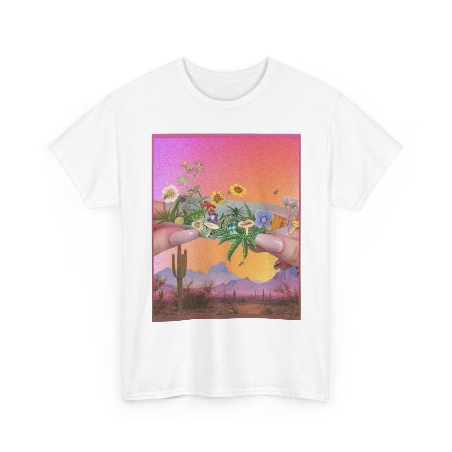 Rolling Flowers Graphic T-Shirt Women's Heavy Comfy Cotton Tee