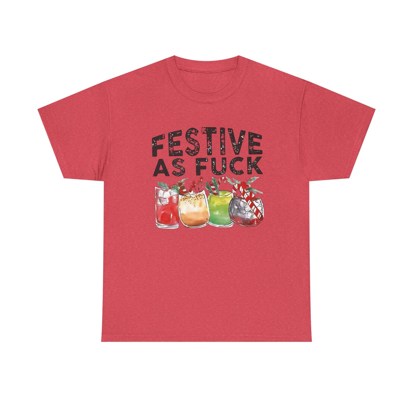 Festive AF Funny Christmas Spirit Graphic T Shirt ADULT NEW