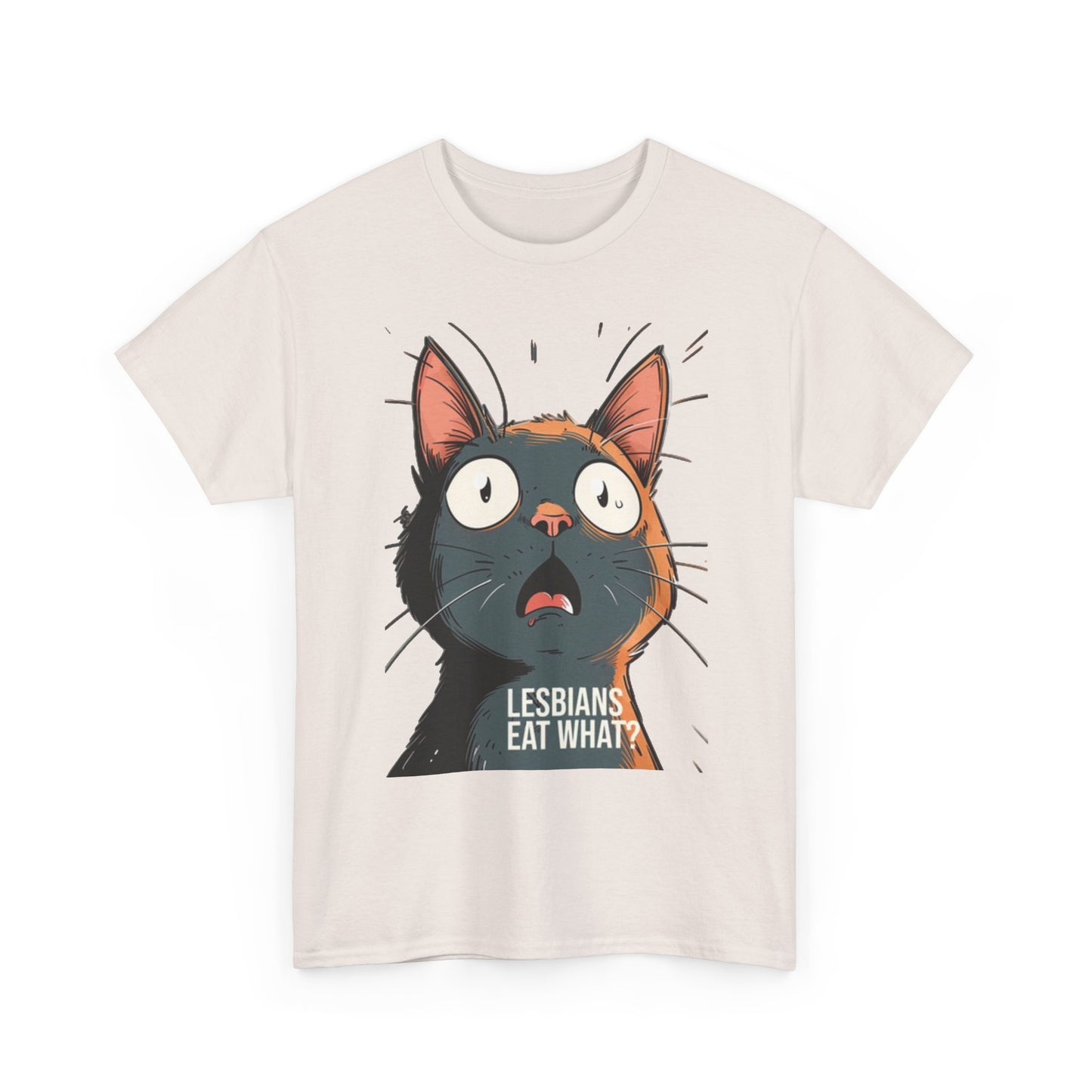Funny Cat Lesbian Jokes Humor Graphic T Shirt NEW Unisex Heavy Cotton Tee