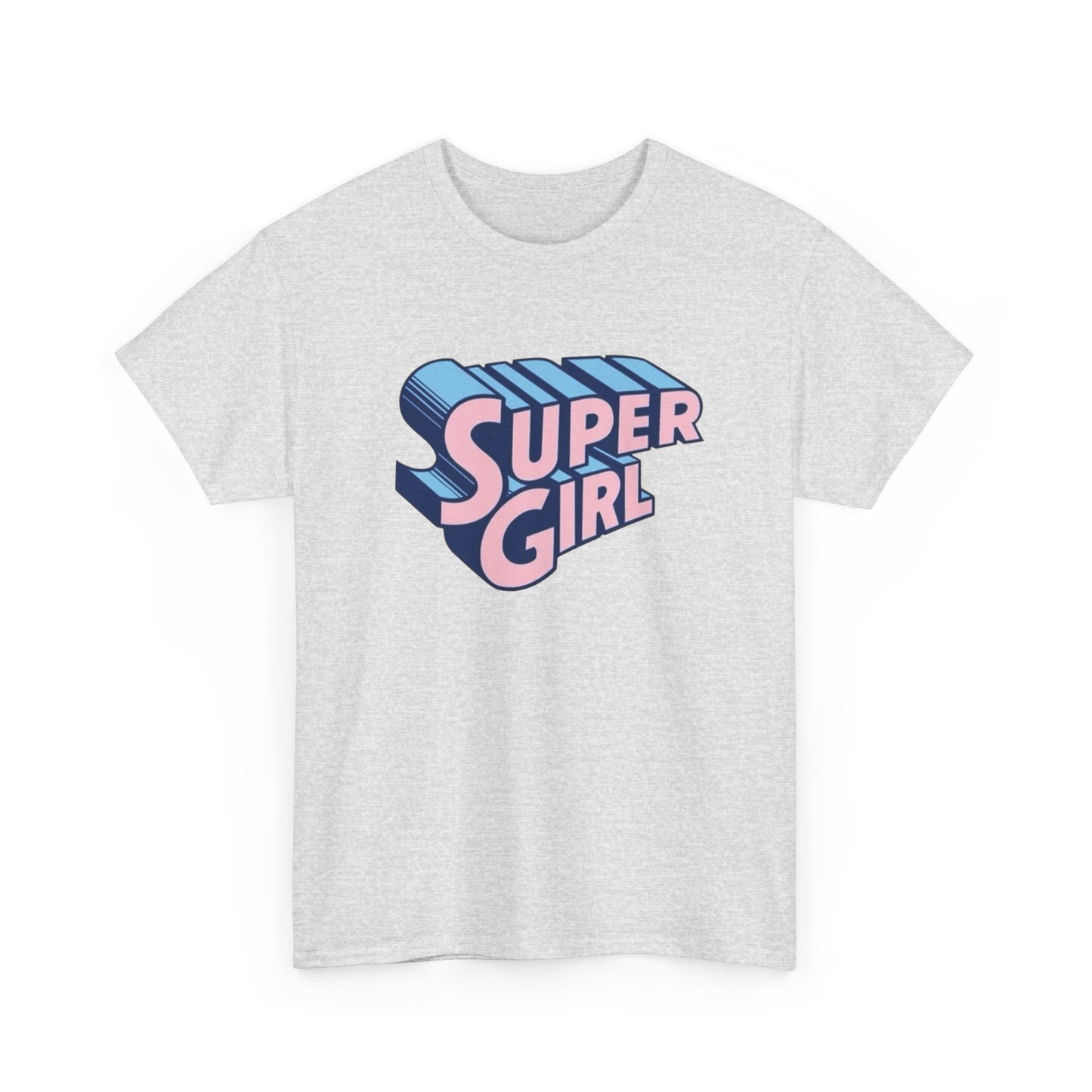 Super Girl Retro Bubble Letters Graphic T-Shirt Unisex Heavy Cotton Tee